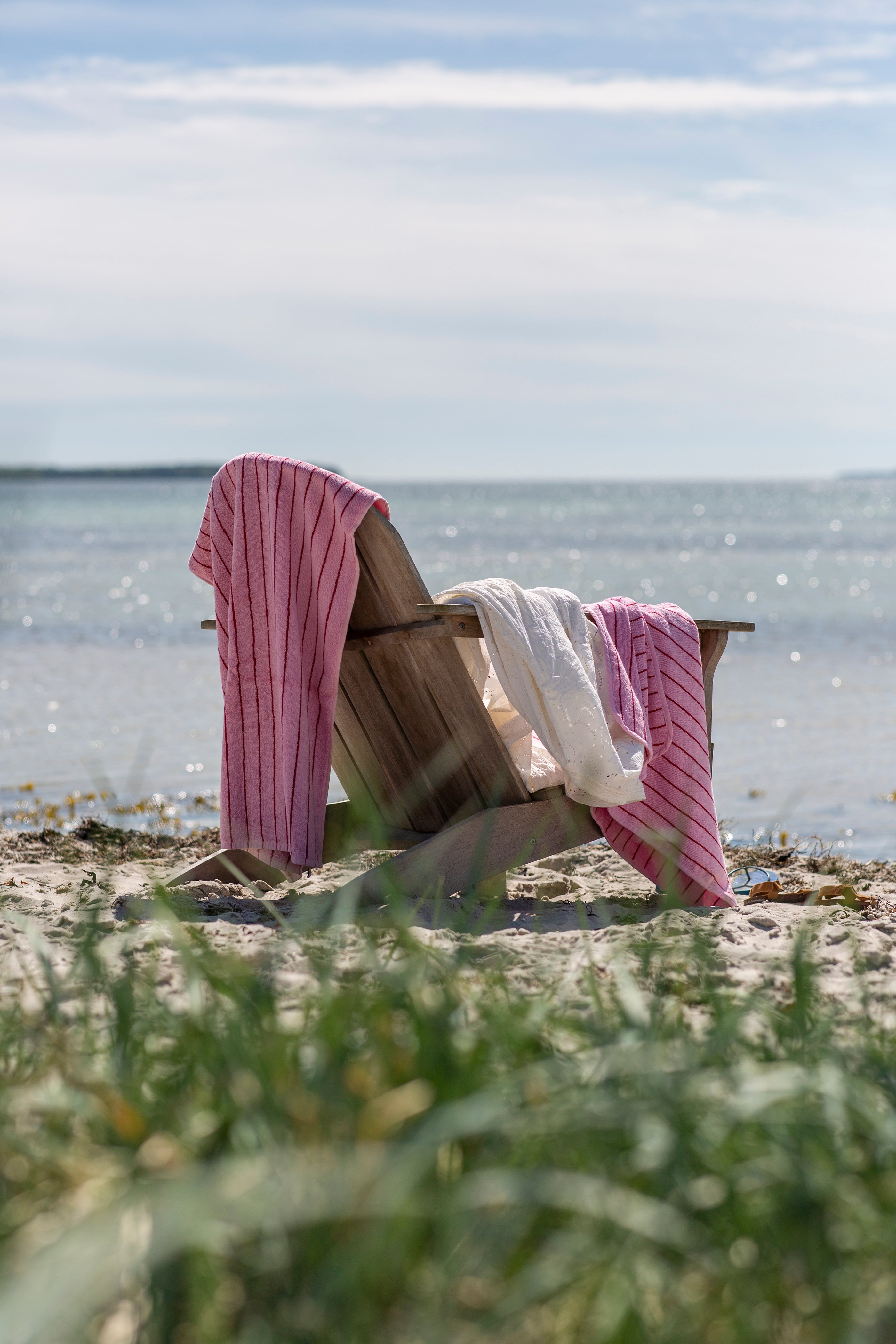Naram håndklæde - Baby Pink & Ski Patrol Red