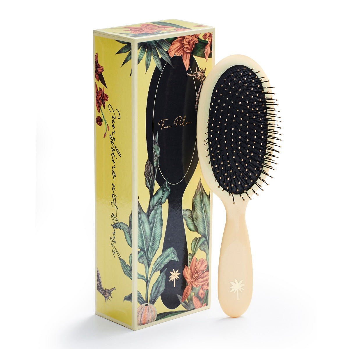 Fan Palm Bristles and Softlips, Sunshine wet brush hårbørste - Gloss Light Yellow - Bahne