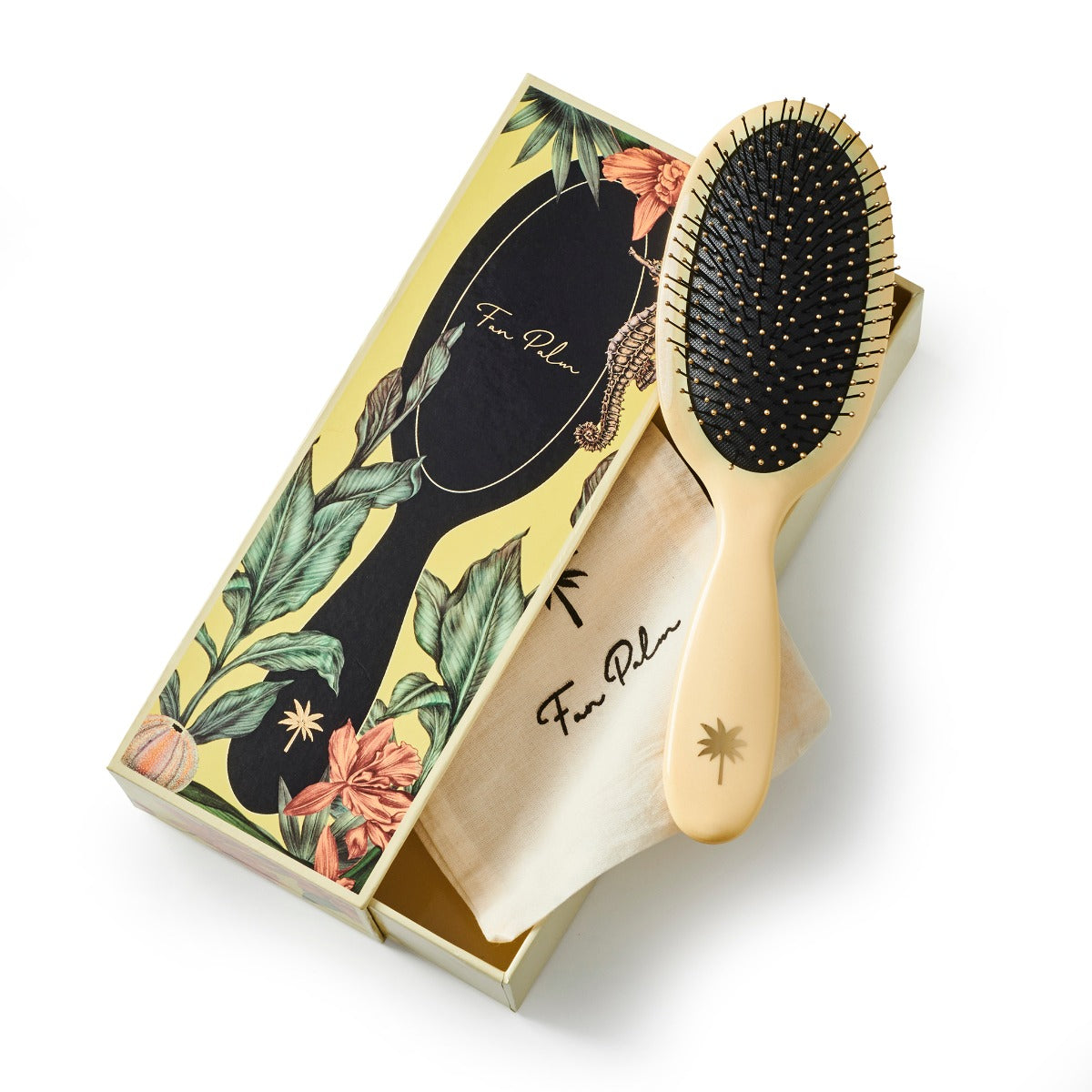Fan Palm Bristles and Softlips, Sunshine wet brush hårbørste - Gloss Light Yellow - Bahne