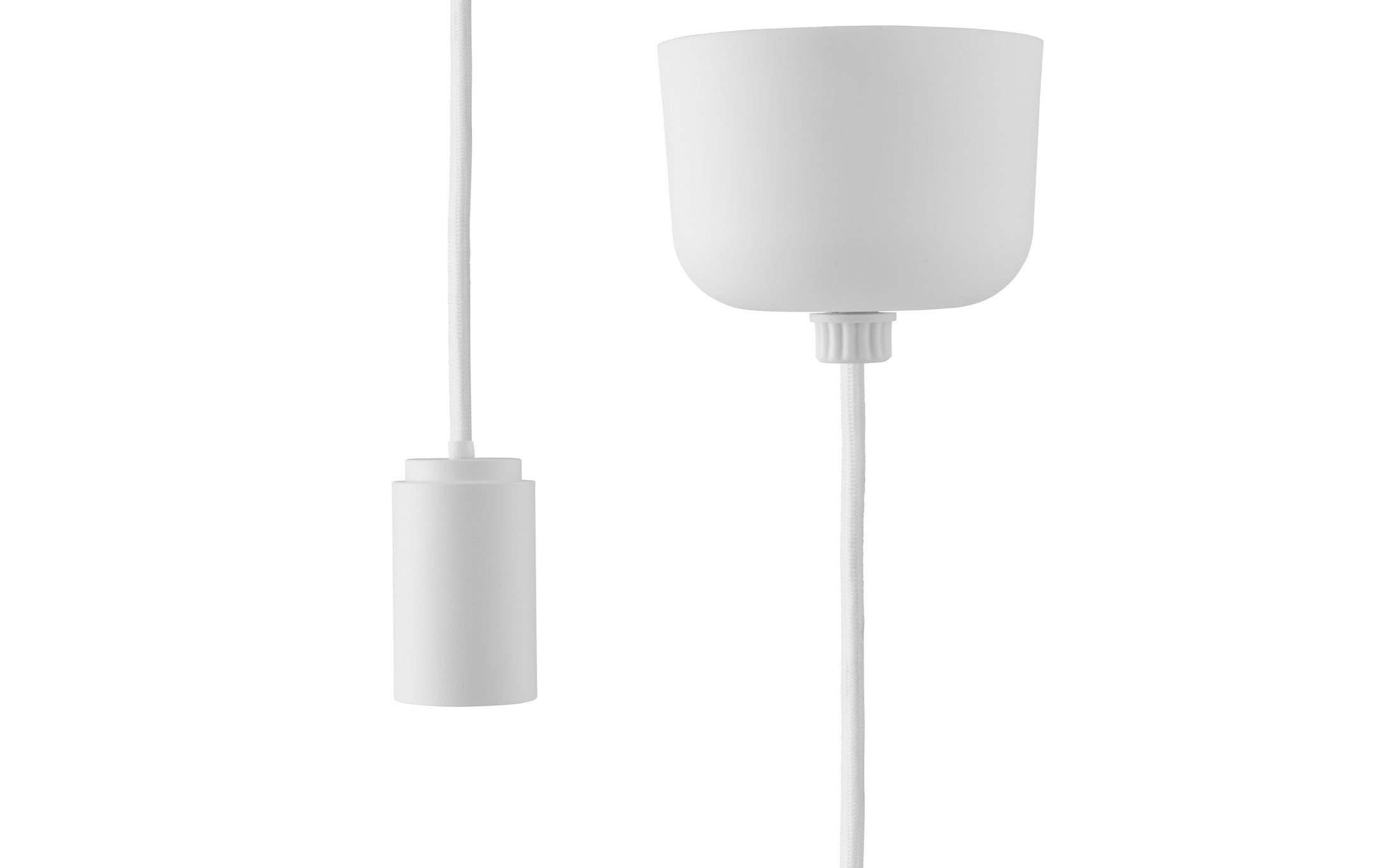 Stofledning m/fitting, hvid - 2,5 m.