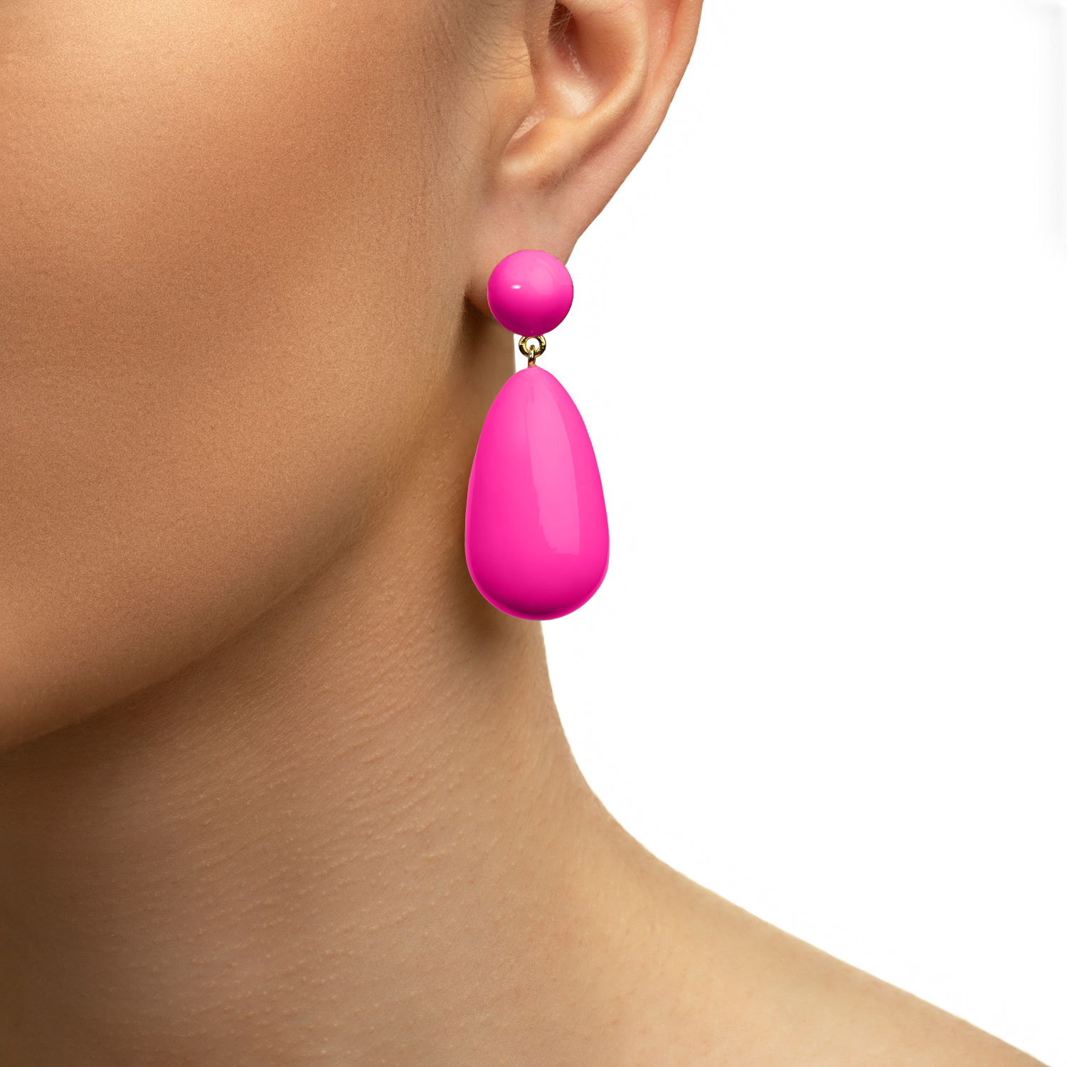 Drop øreringe - Neon Pink