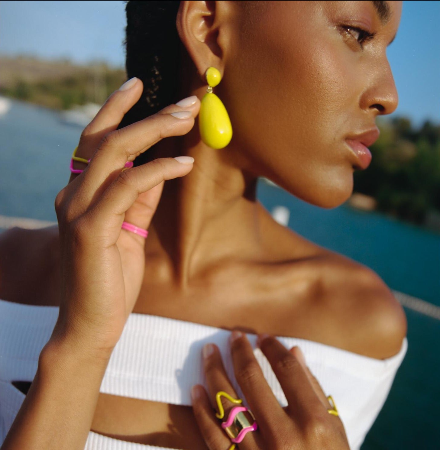 Drop øreringe - Neon Yellow