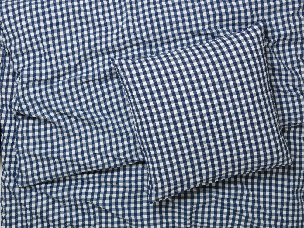 Bæk&Bølge sengetøj  - mørkeblå/hvid