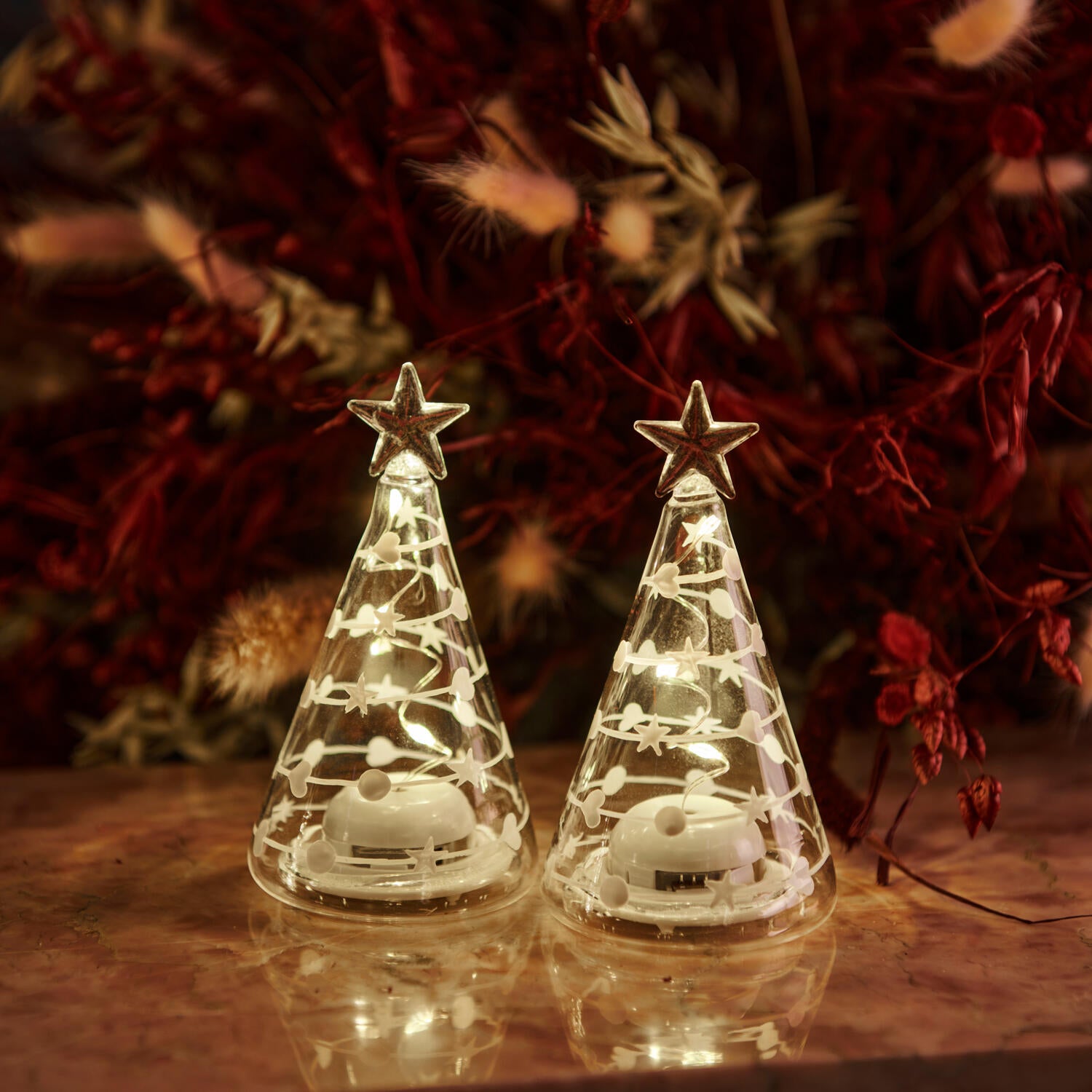 Sweet Christmas Træ (2 stk) - Hvid/klar