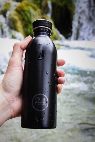 24Bottles 24bottles, Urban vandflaske, sort -  500ml. - Bahne