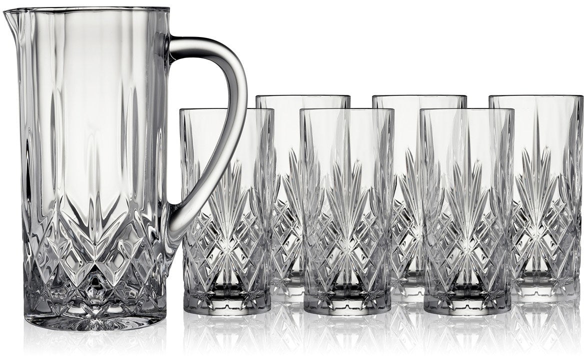 Lyngby Glas Kandesæt krystal melodia - 7 dele - Bahne