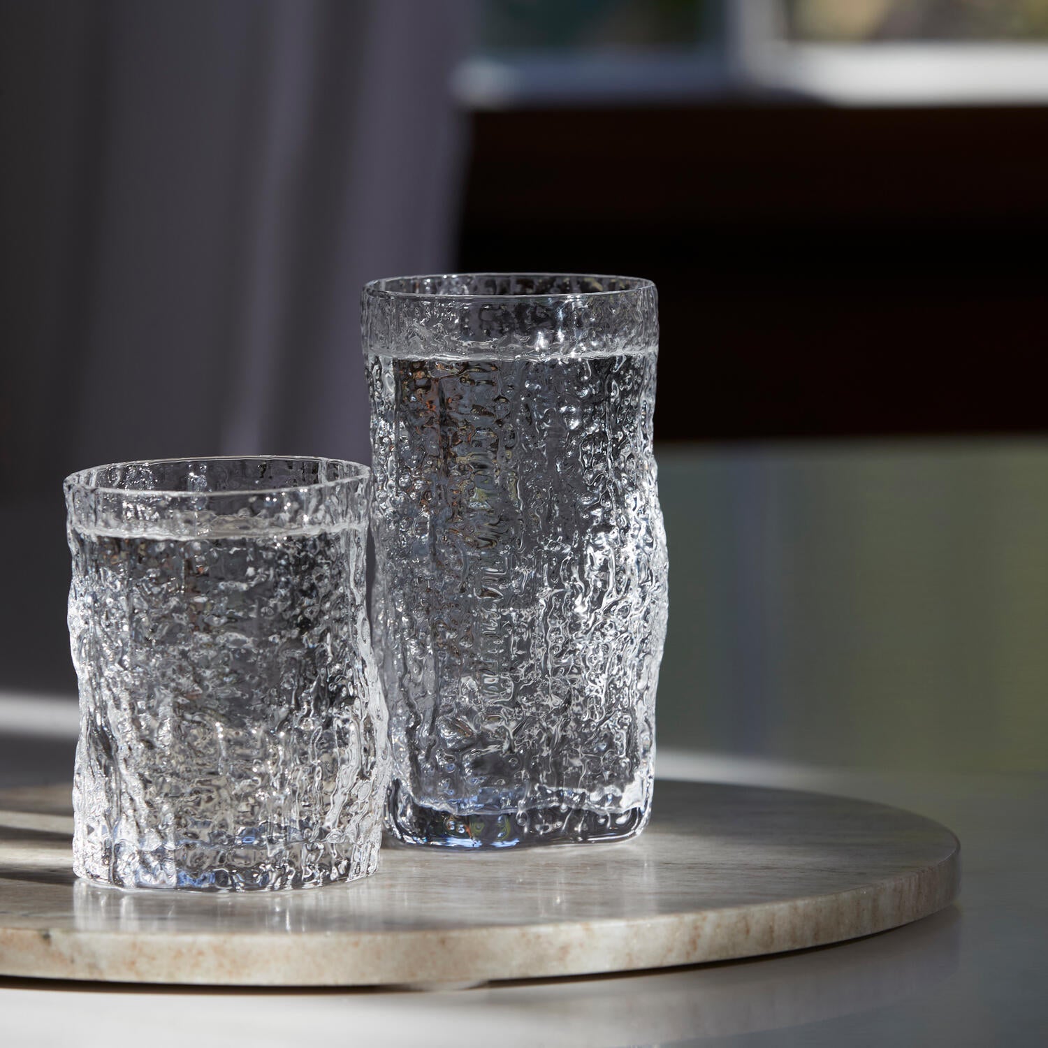 Tumbler Organic Shape vandglas, høj - Clear