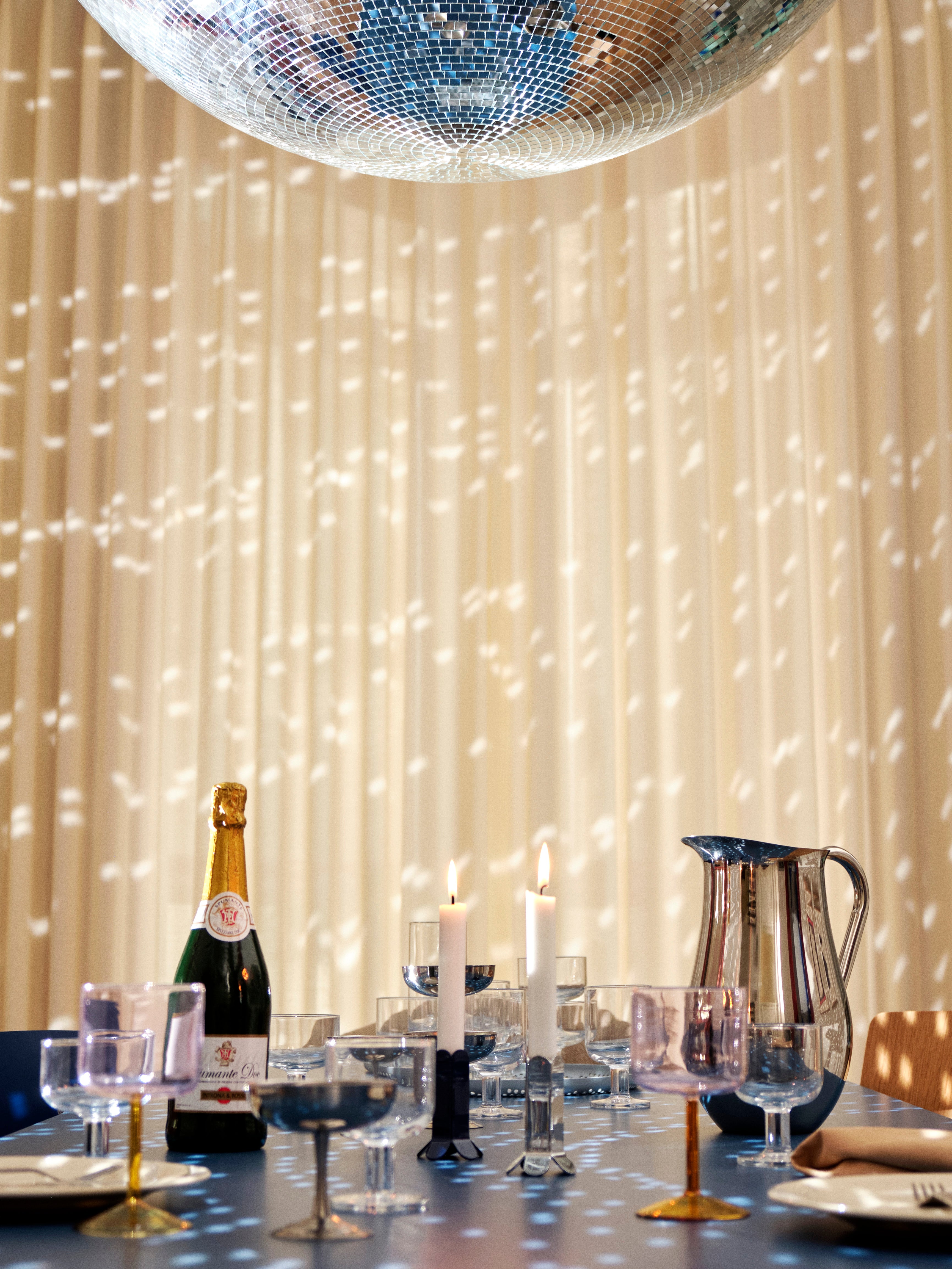 Tint vinglas, sæt af 2  - Pink and yellow