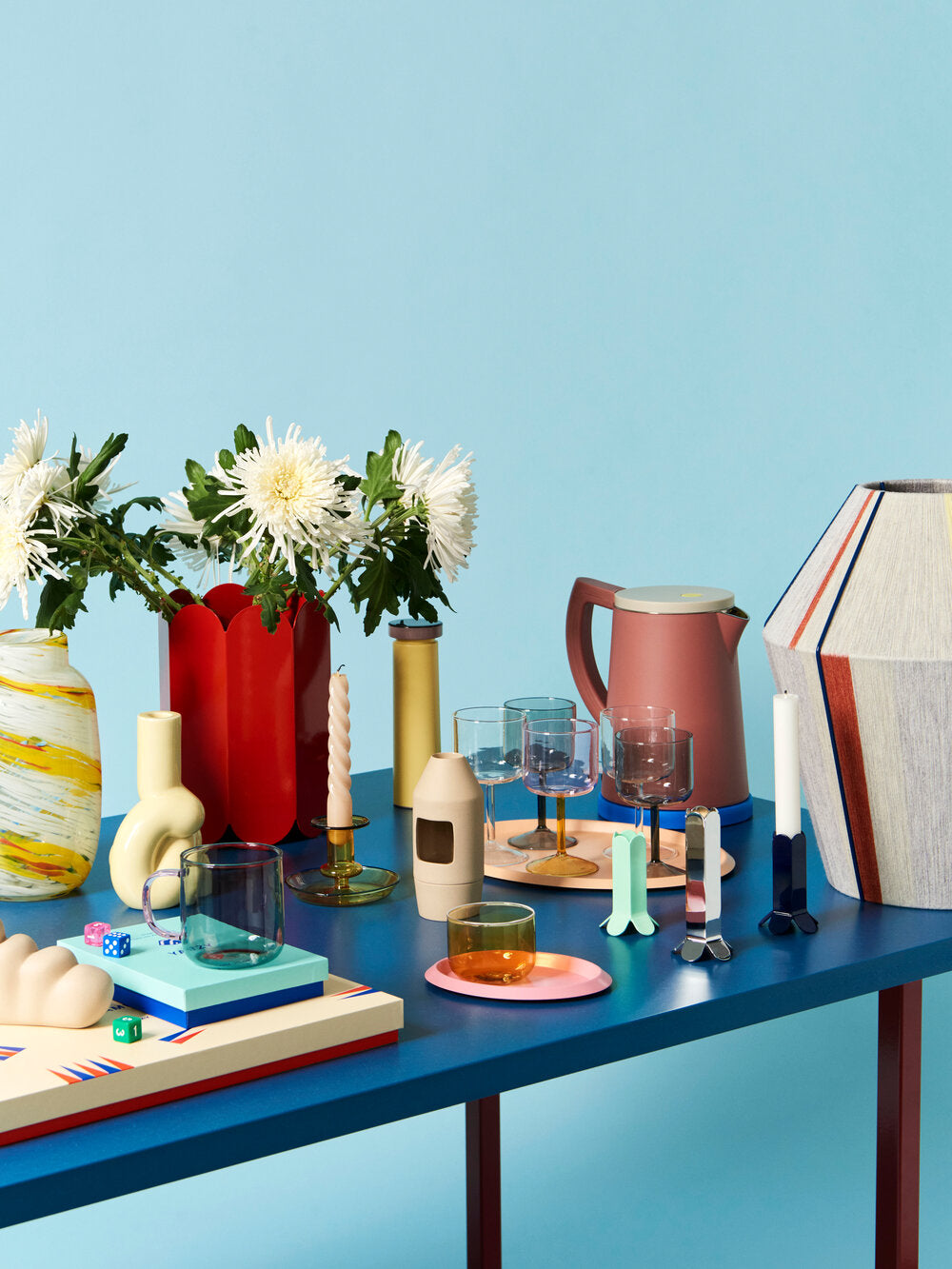 Tint vinglas, sæt af 2  - Pink and yellow