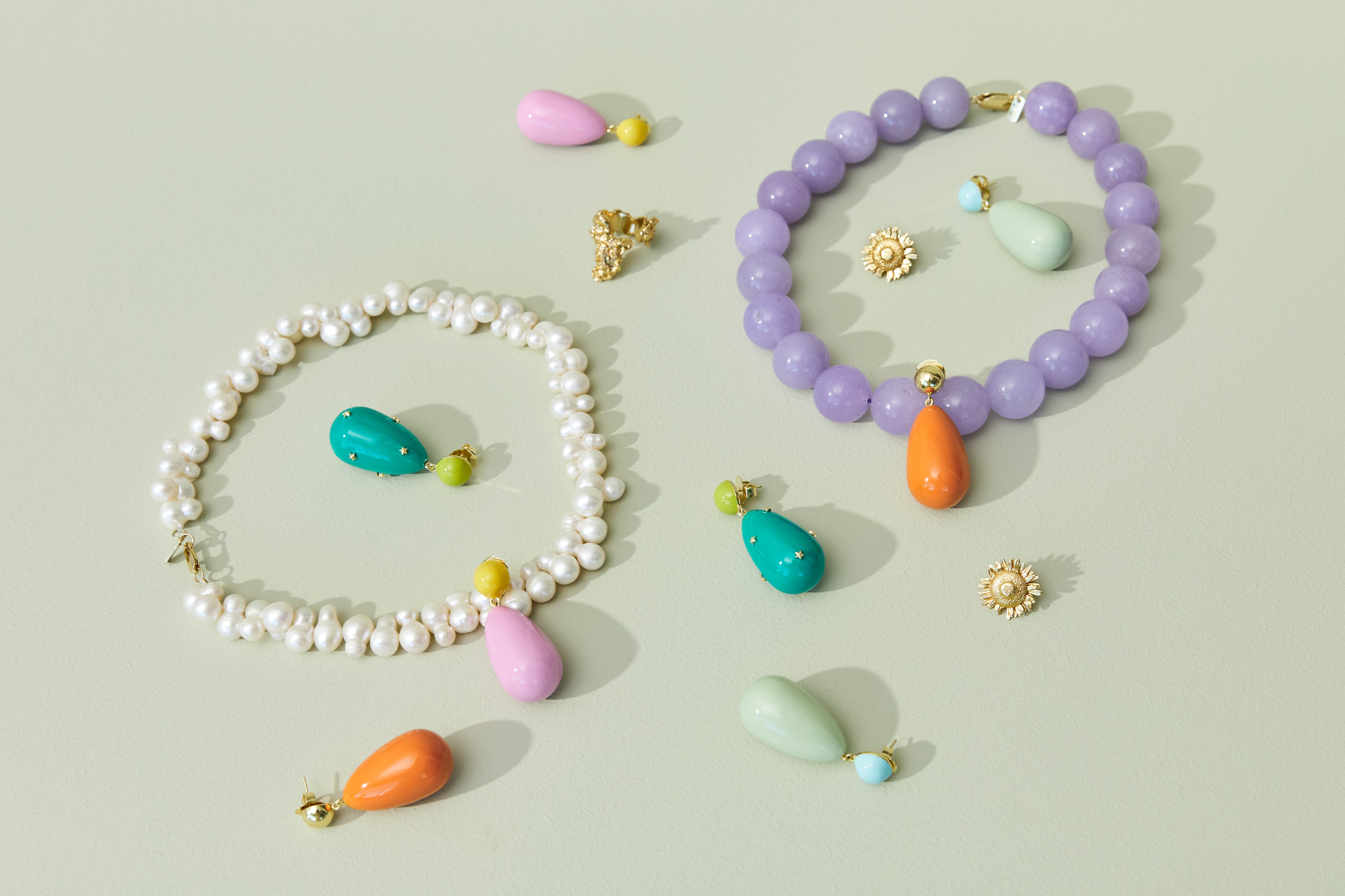 Mock Meadow øreringe - forgyldt