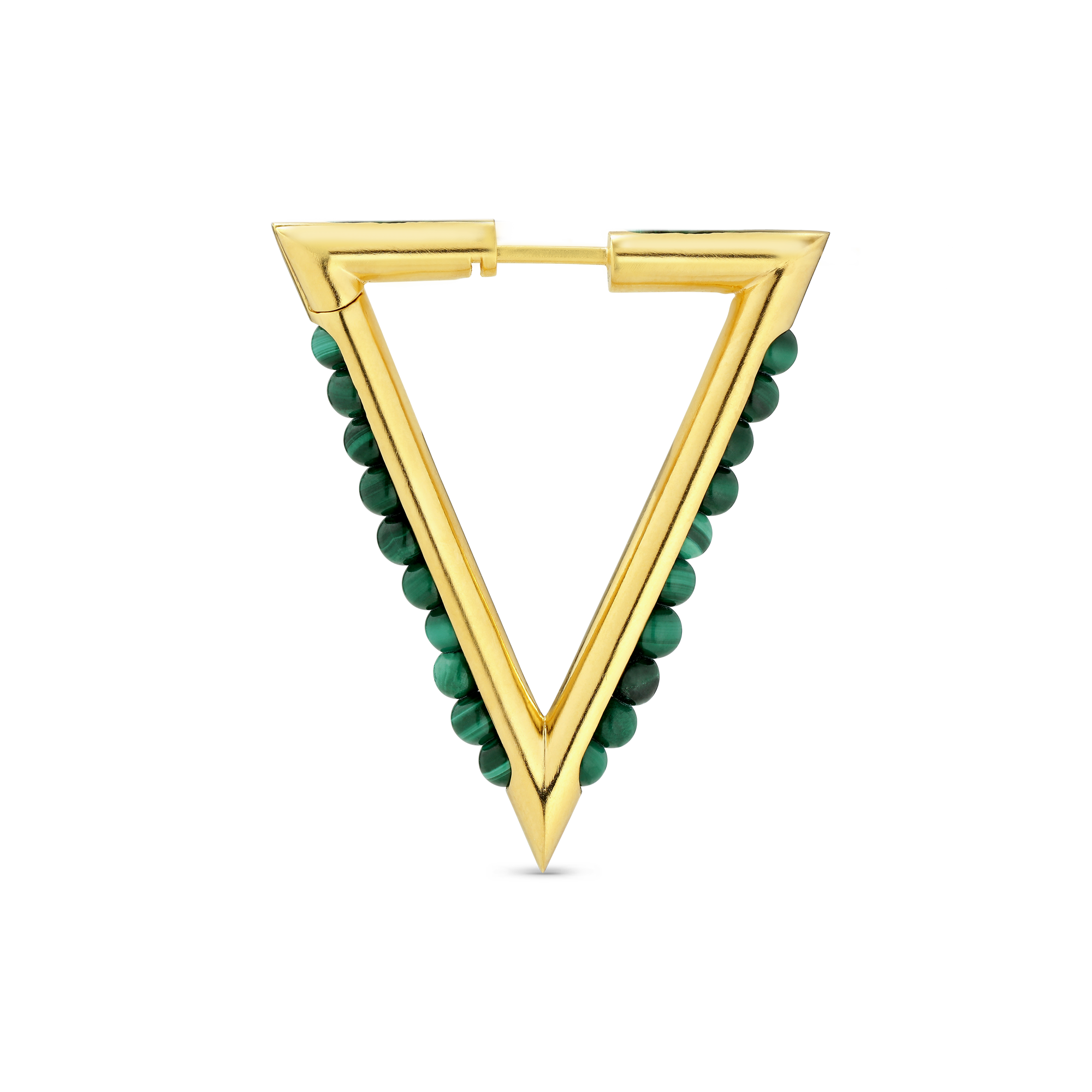 Bermuda Malachite ørering - forgyldt