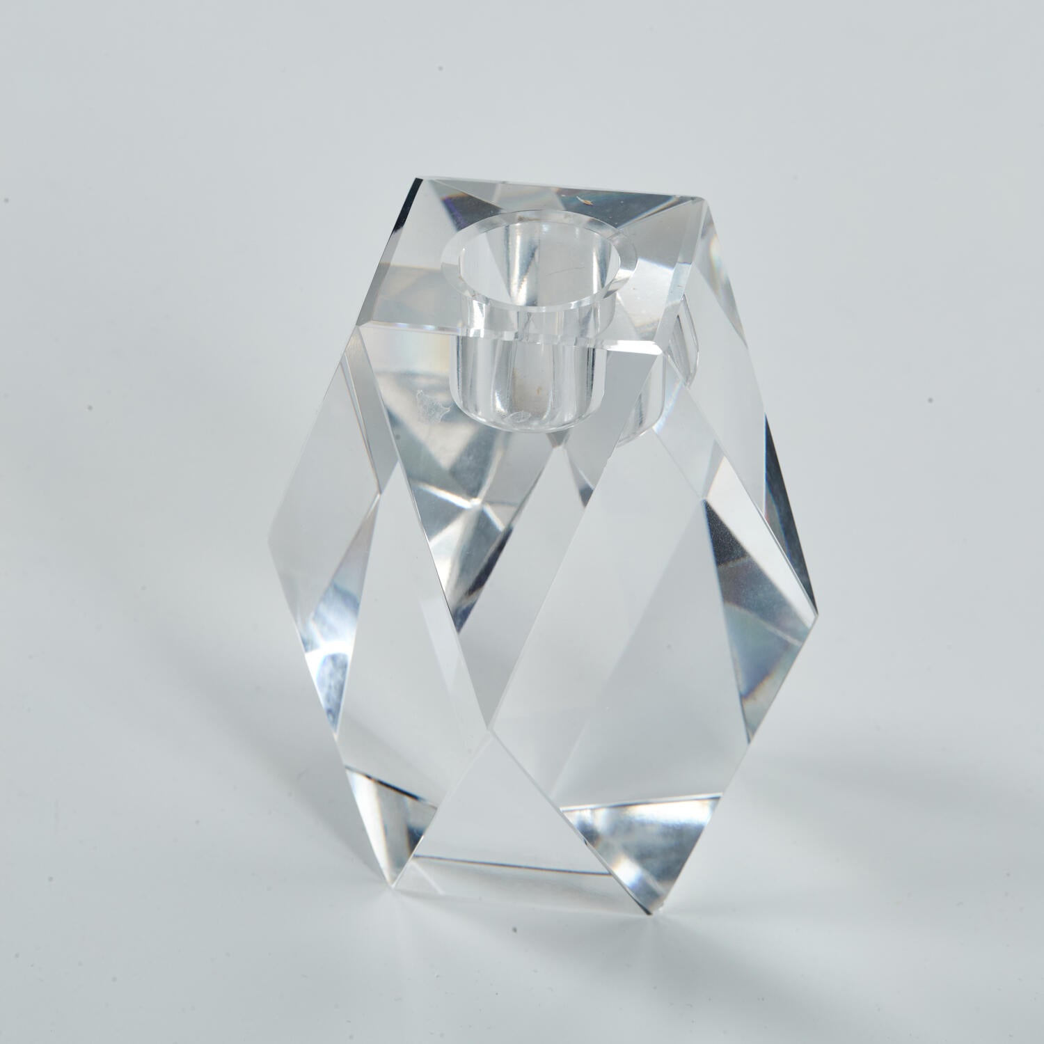 Krystal stage firkant, klar - H 10 cm.