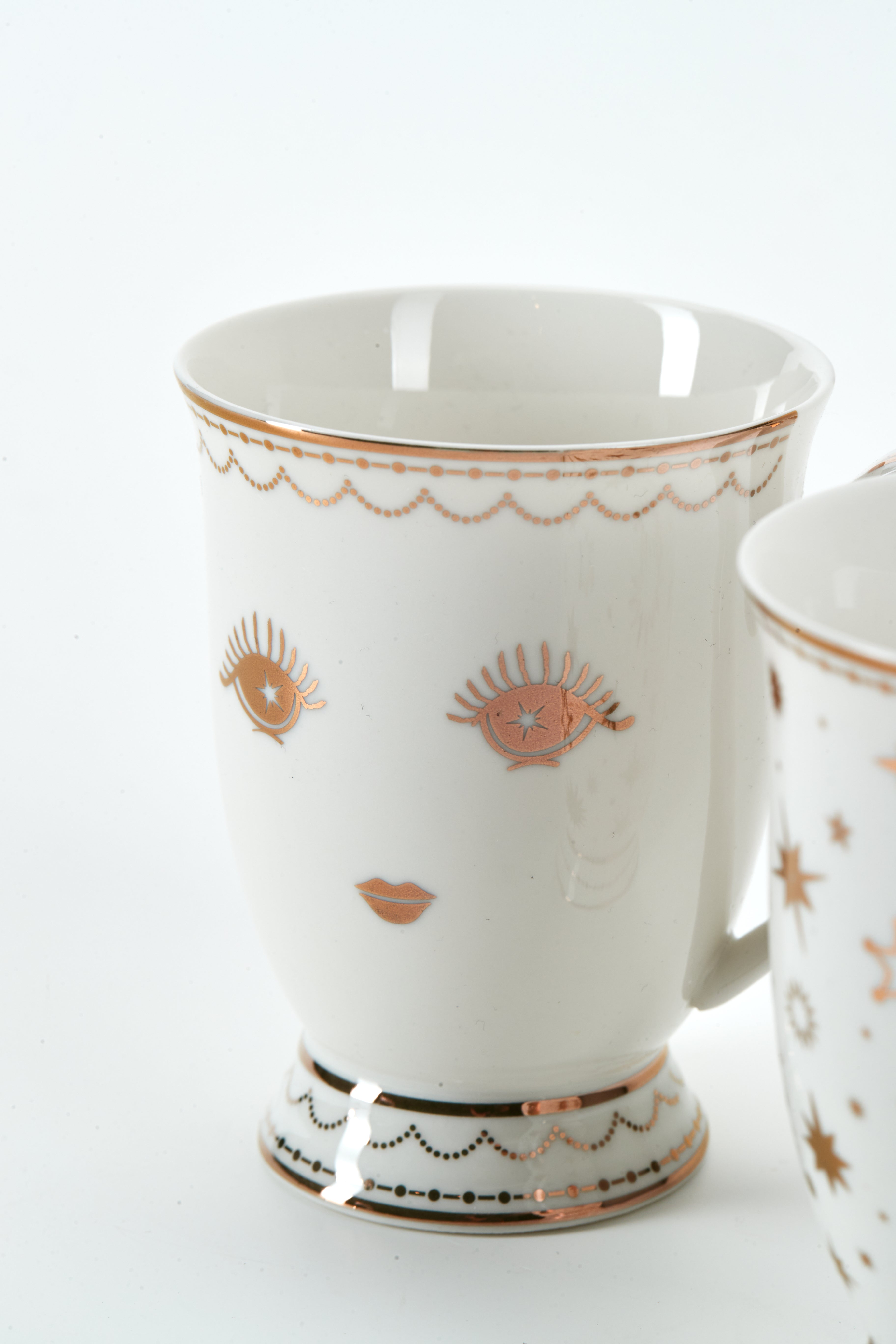 Stars krussæt, 2 stk. - hvid/guld