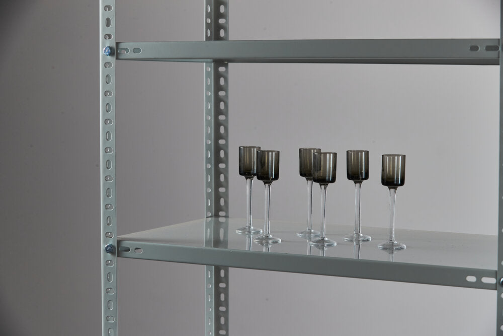 Snapseglas på fod, grå - 6 stk.