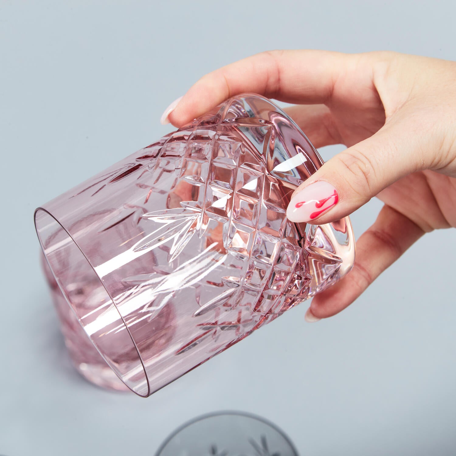 Frederik Bagger Crispy Lowball Topaz vandglas, pink, 2 stk - 380 ml - Bahne