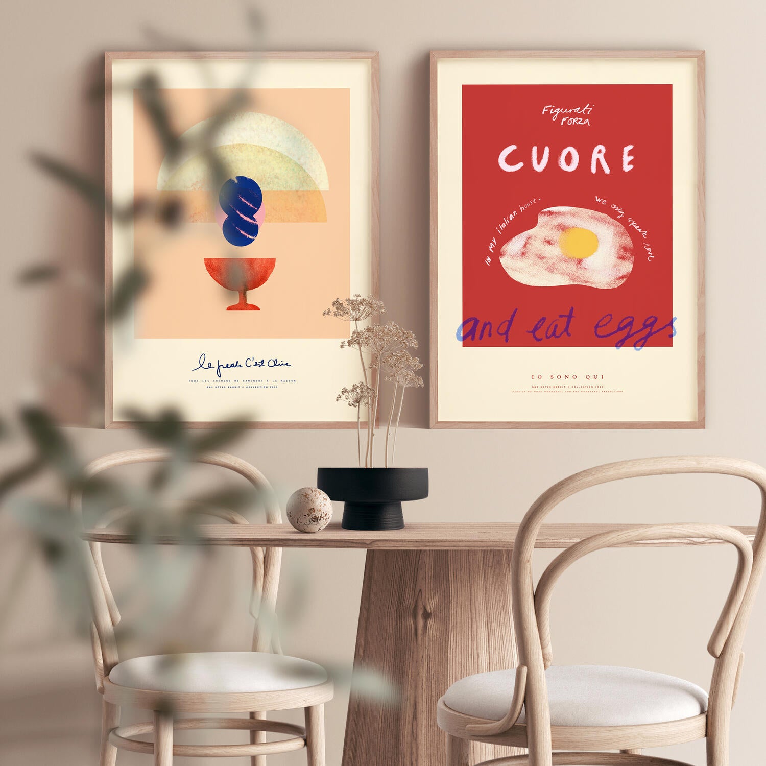 Das Rotes Rabbits Parabol plakat - 30x40 cm.
