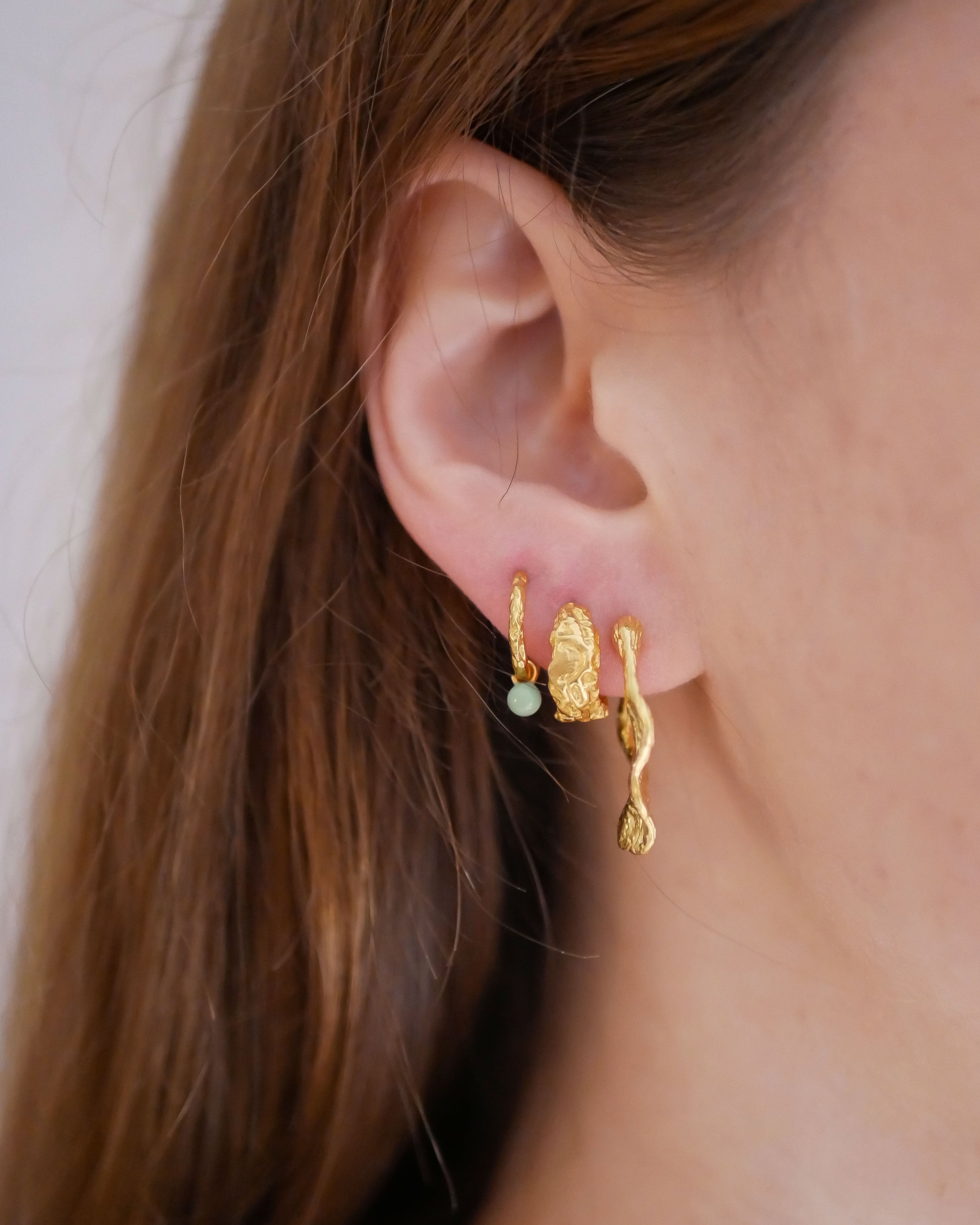 Belle hoops - forgyldt/Dusty Green