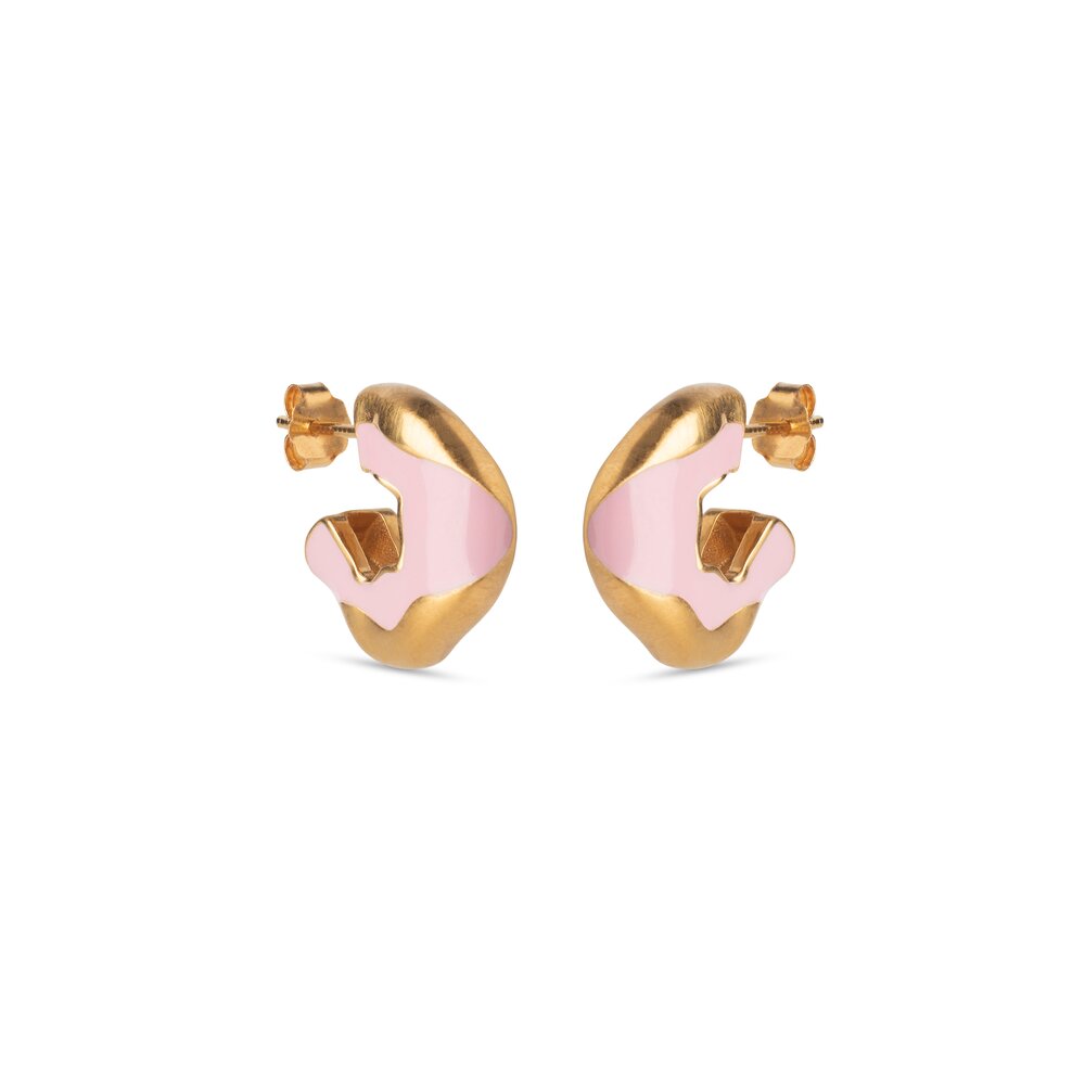 Amelia hoops, Light Pink - forgyldt