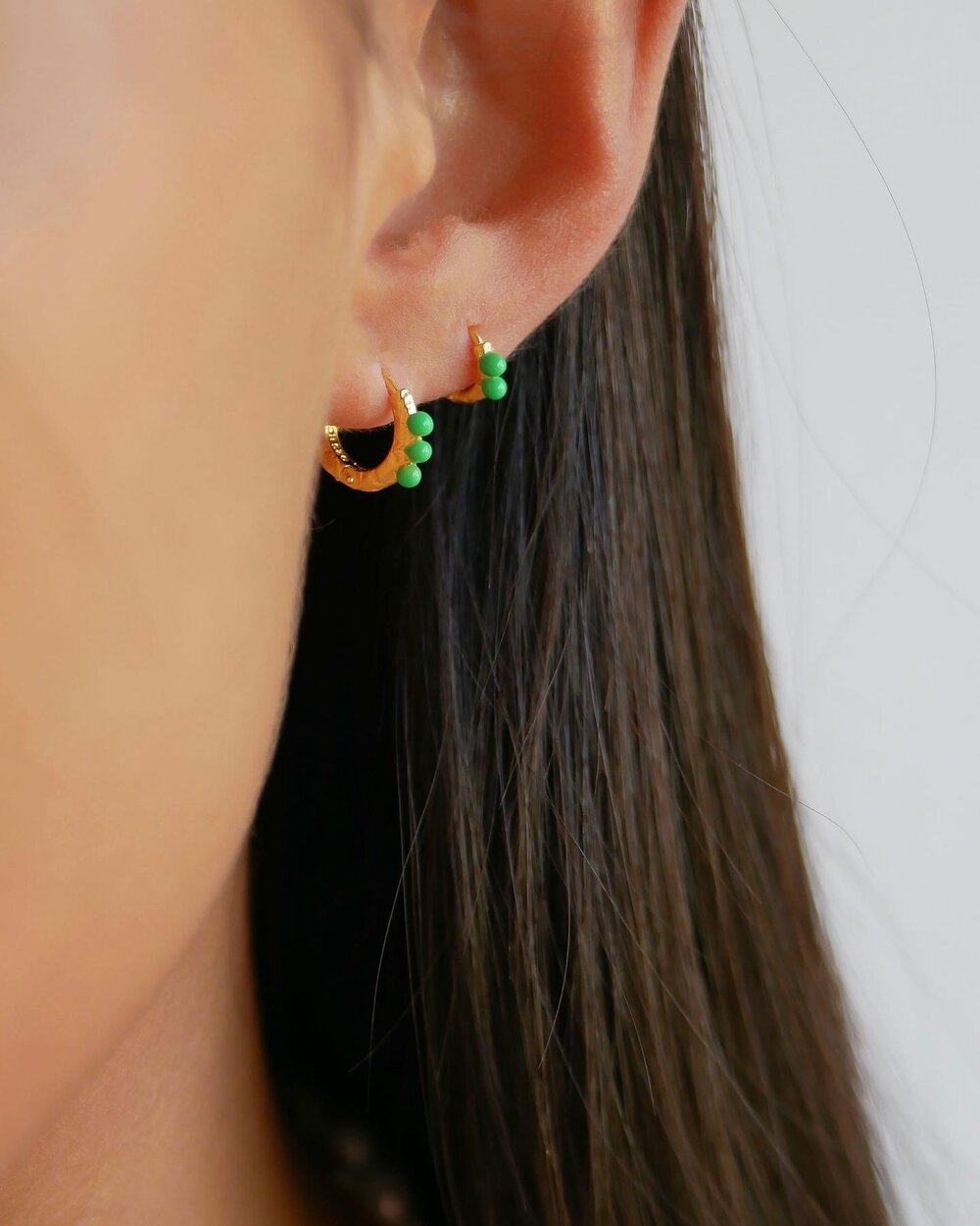 Paula øreringe, Grass Green - 10mm.