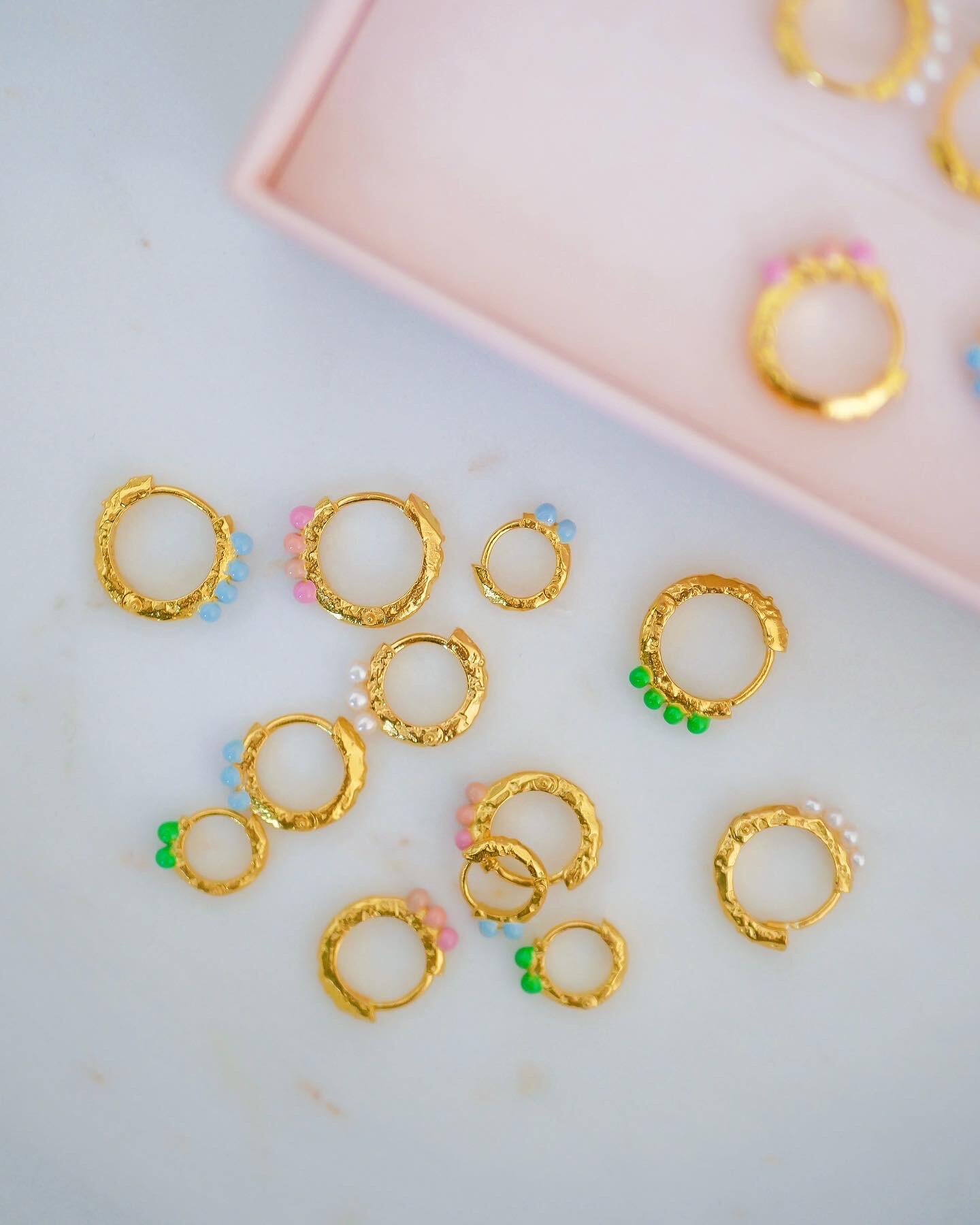 Paula øreringe, Grass Green - 10mm.