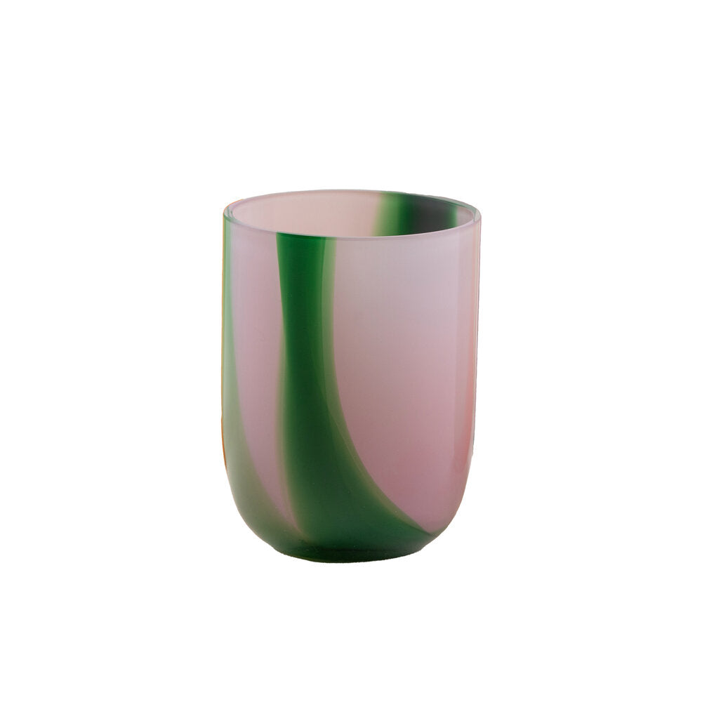 Flow Tumbler glas, Purple/Green Stripes - 25 cl.