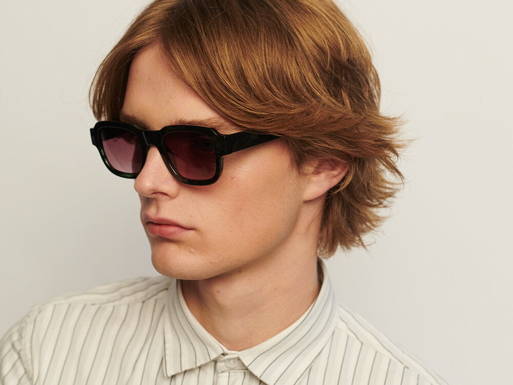 A. Kjærbede Halo solbriller - Green Marble Transparent - Bahne