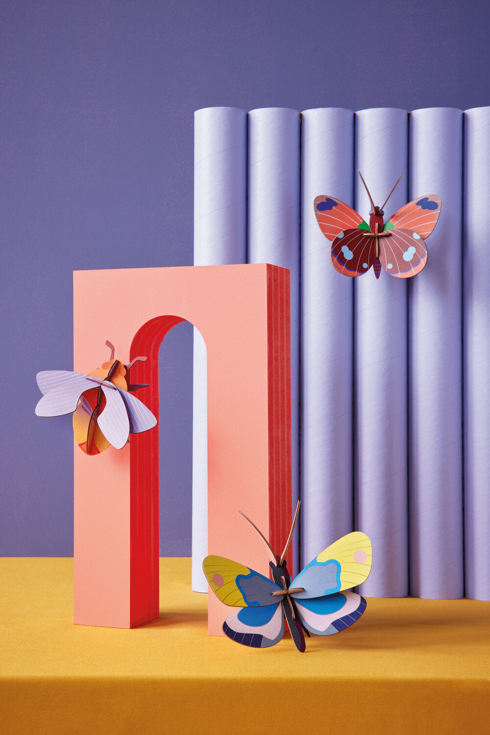 Studio ROOF Gul Monark sommerfugl, multi - 15x6x13 cm - Bahne