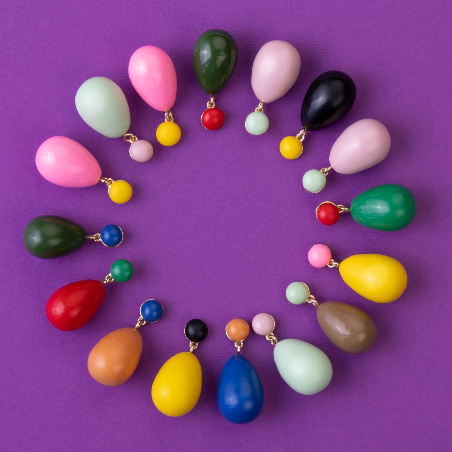 Drop øreringe - blå/grøn