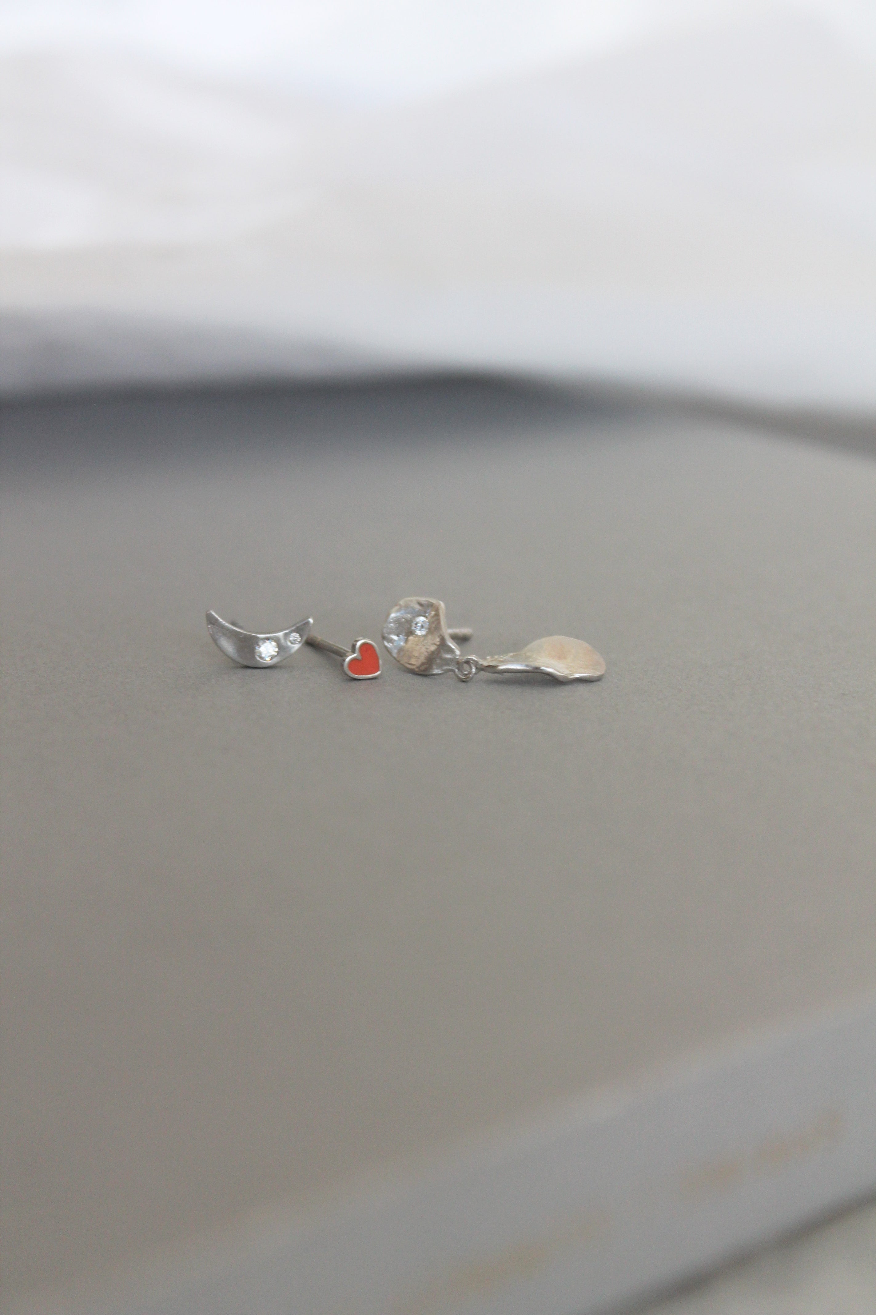 Petit bella moon ørering, sølv - H:8,7 mm.