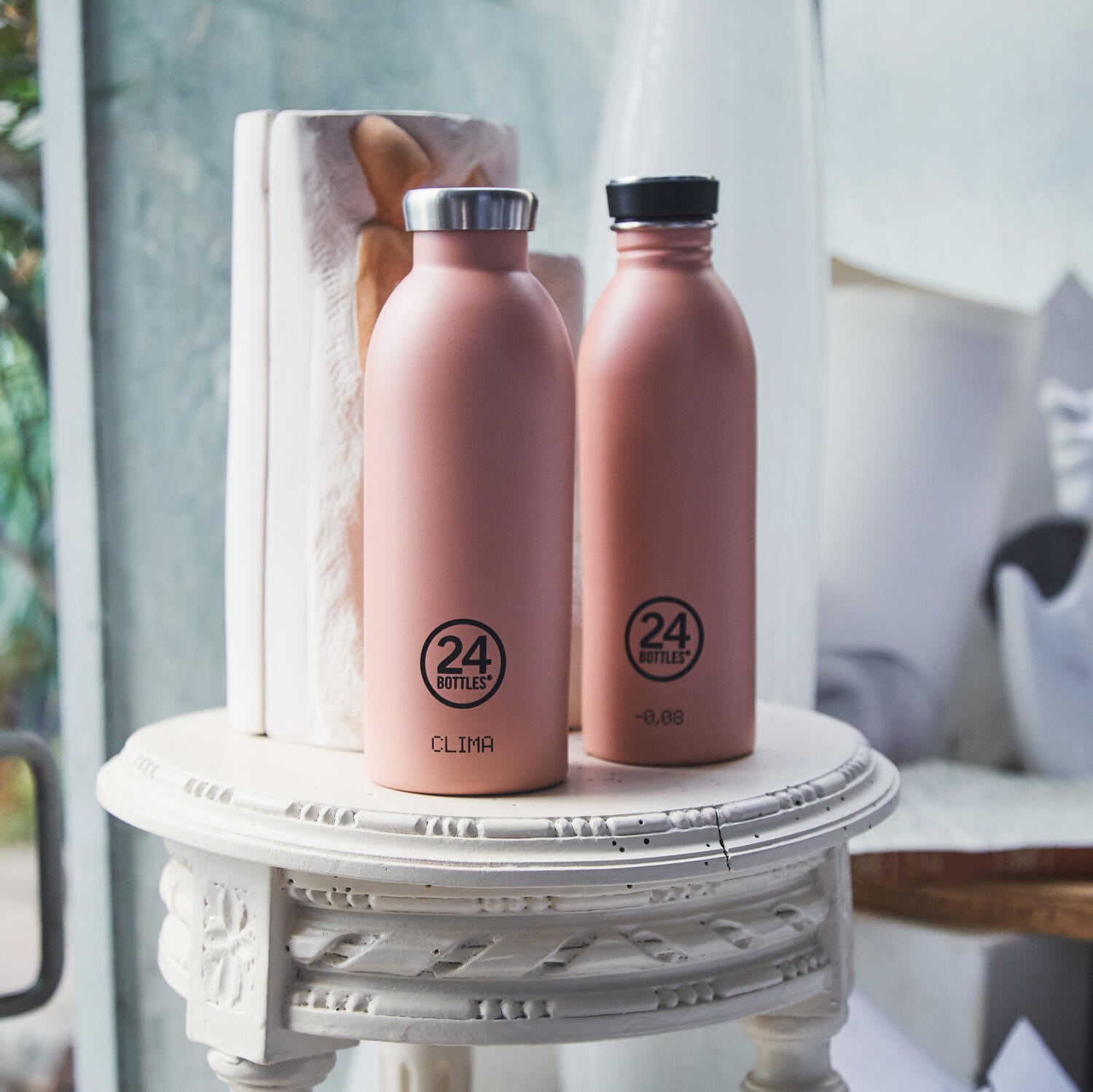 24Bottles Clima flaske, Dusty pink - 500 ml. - Bahne