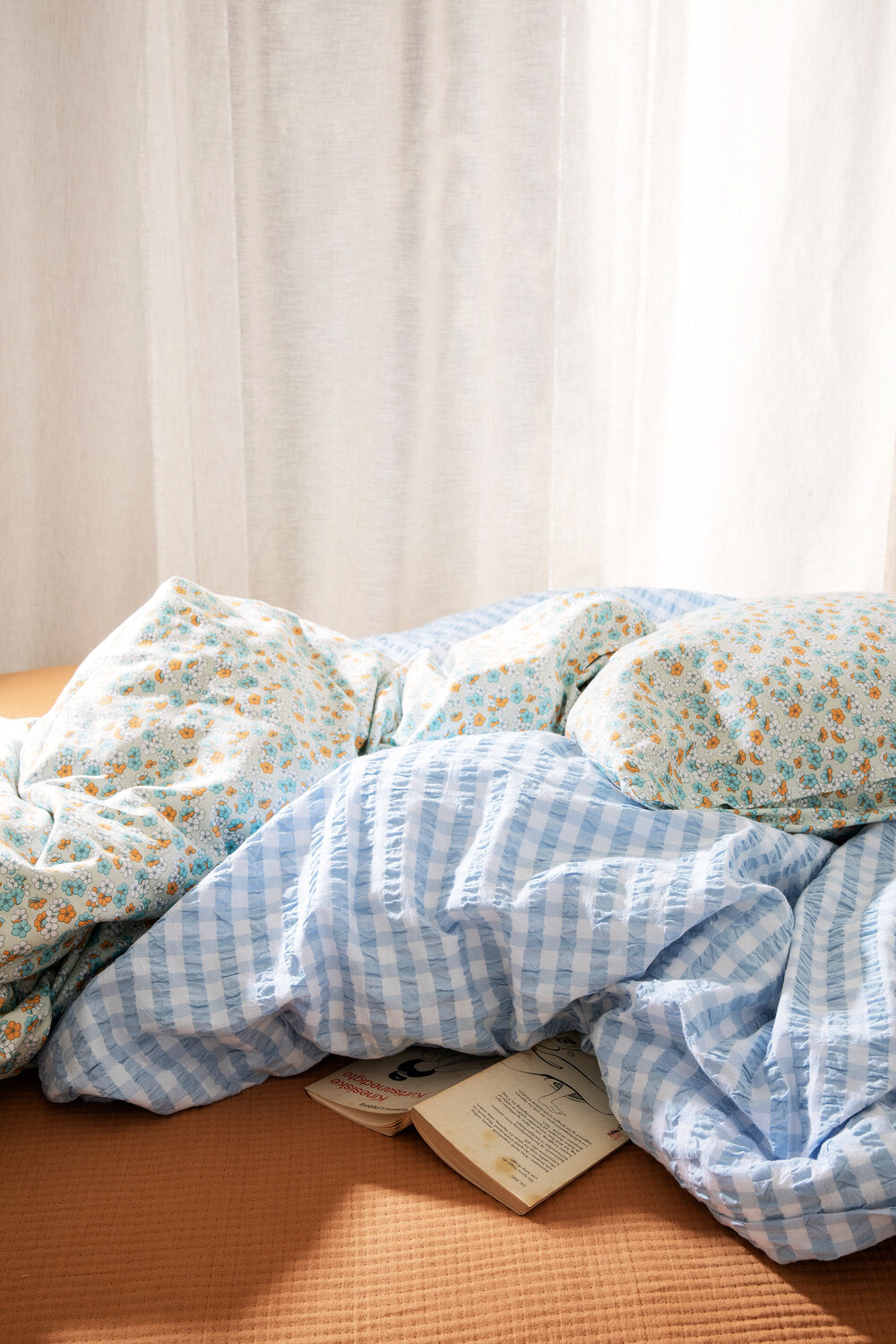 Bæk&Bølge sengetøj - lyseblå/hvid