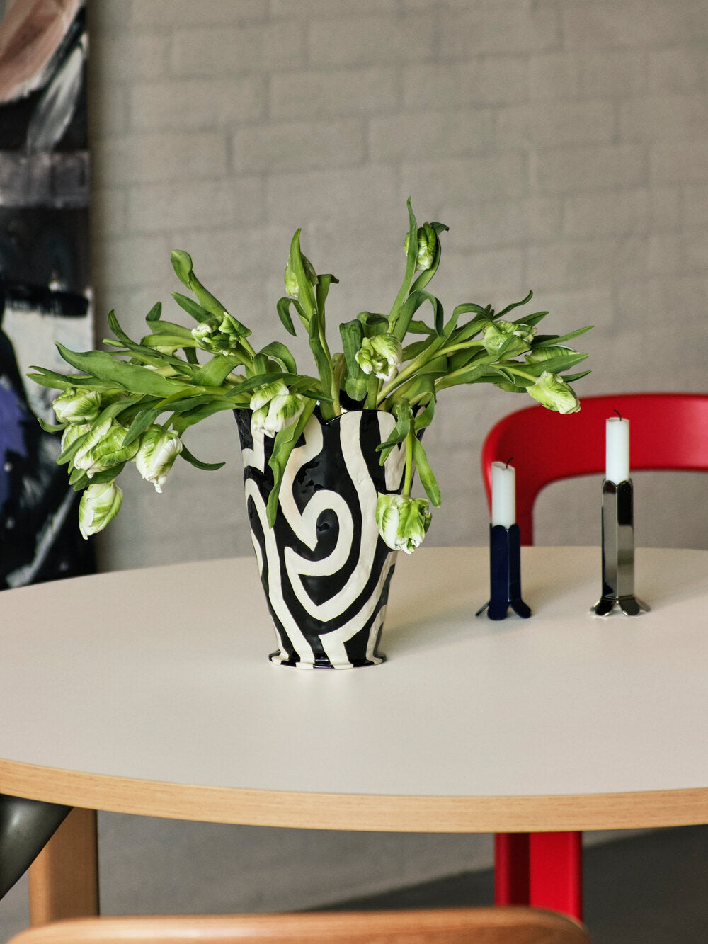 Jessica Hans Shadow vase - sort/hvid