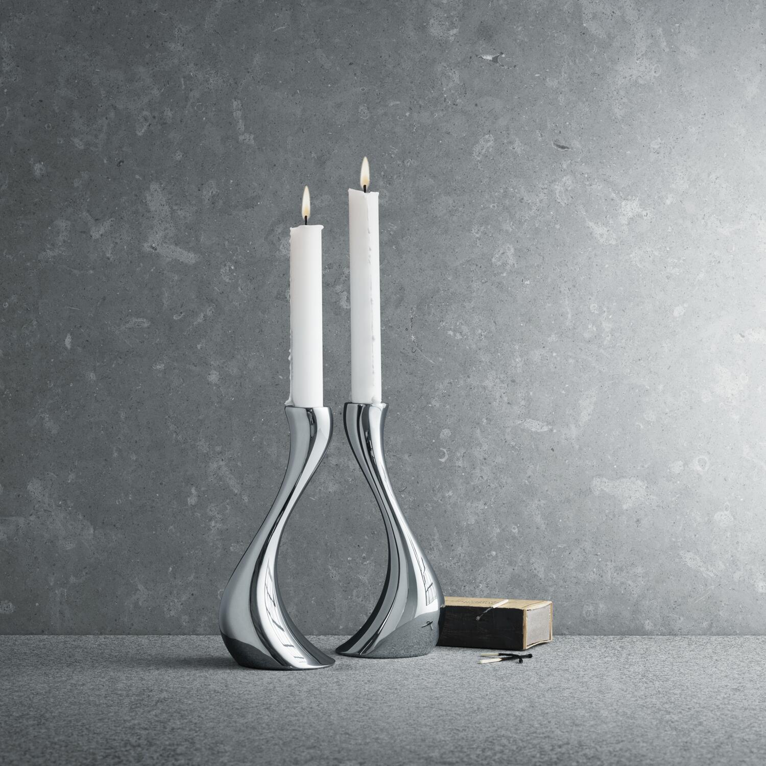 Georg Jensen Cobra lysestage - mellem 2 stk. - Bahne