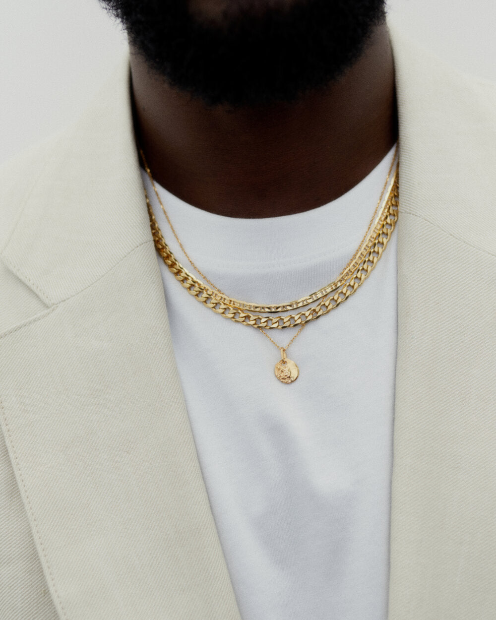 Aspen halskæde, forgyldt - 50 cm.