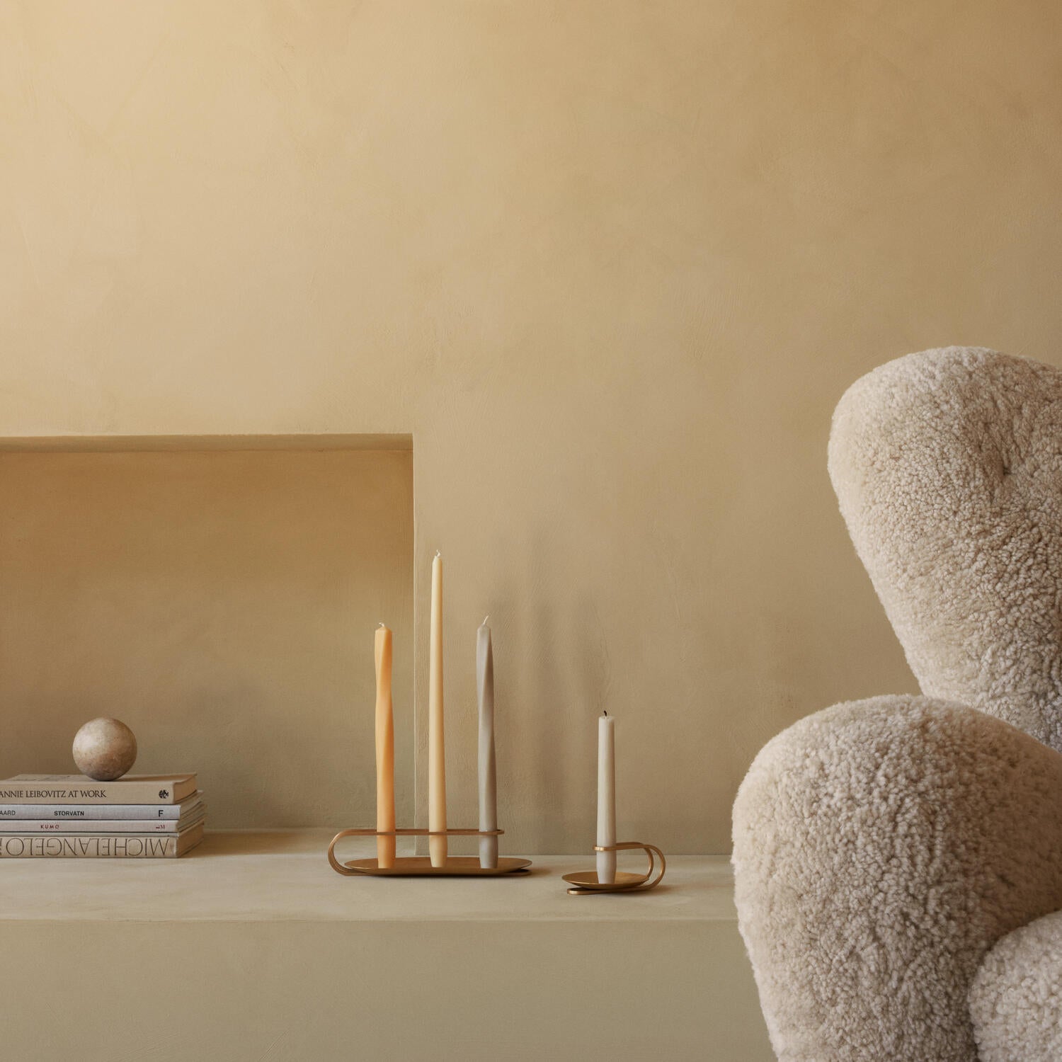 Clip lysestage, Brass - H5 cm.