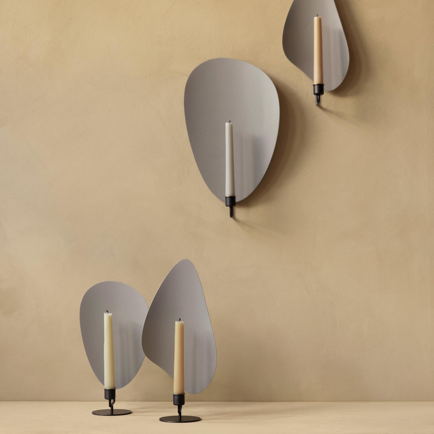 Flambeau lysestage, Grey/Bronzed Brass - H30 cm.
