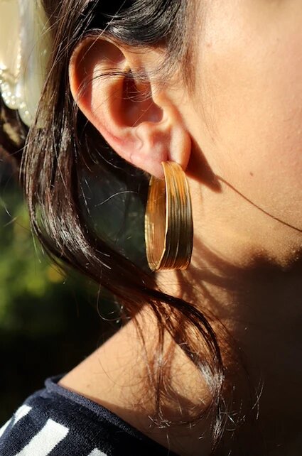 Olive Grande øreringe - forgyldt