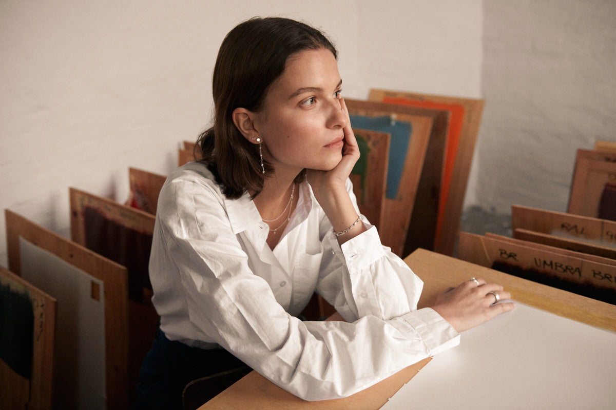 Ocean Pearl øreringe - forgyldt