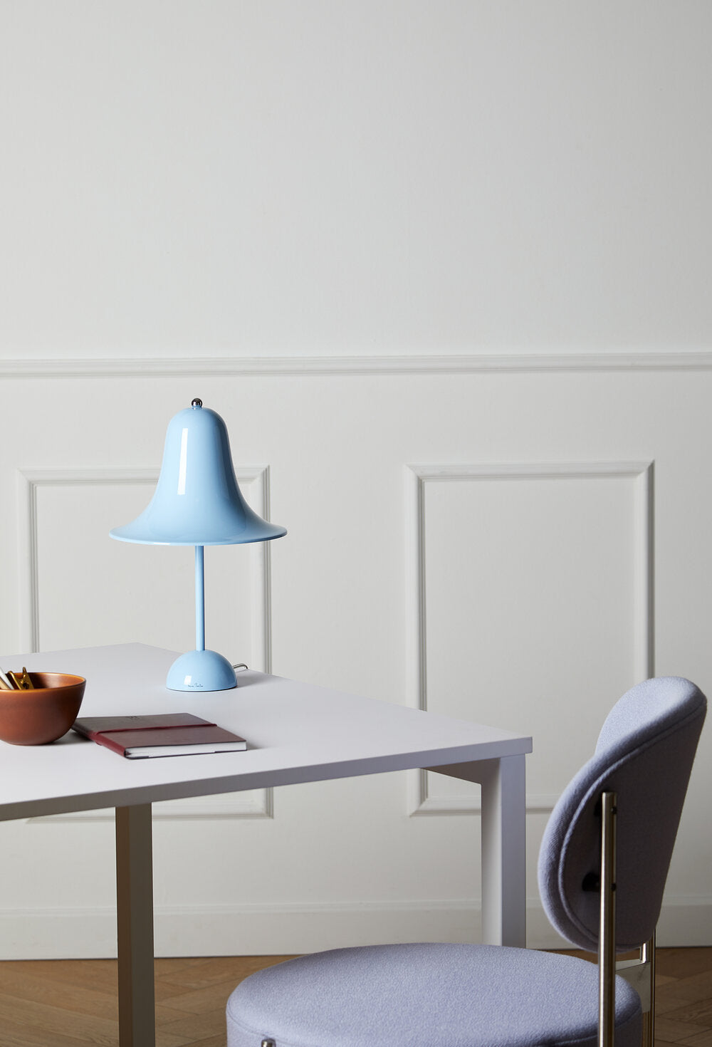 Verner Panton Pantop portable bordlampe - Light Blue - Ø18