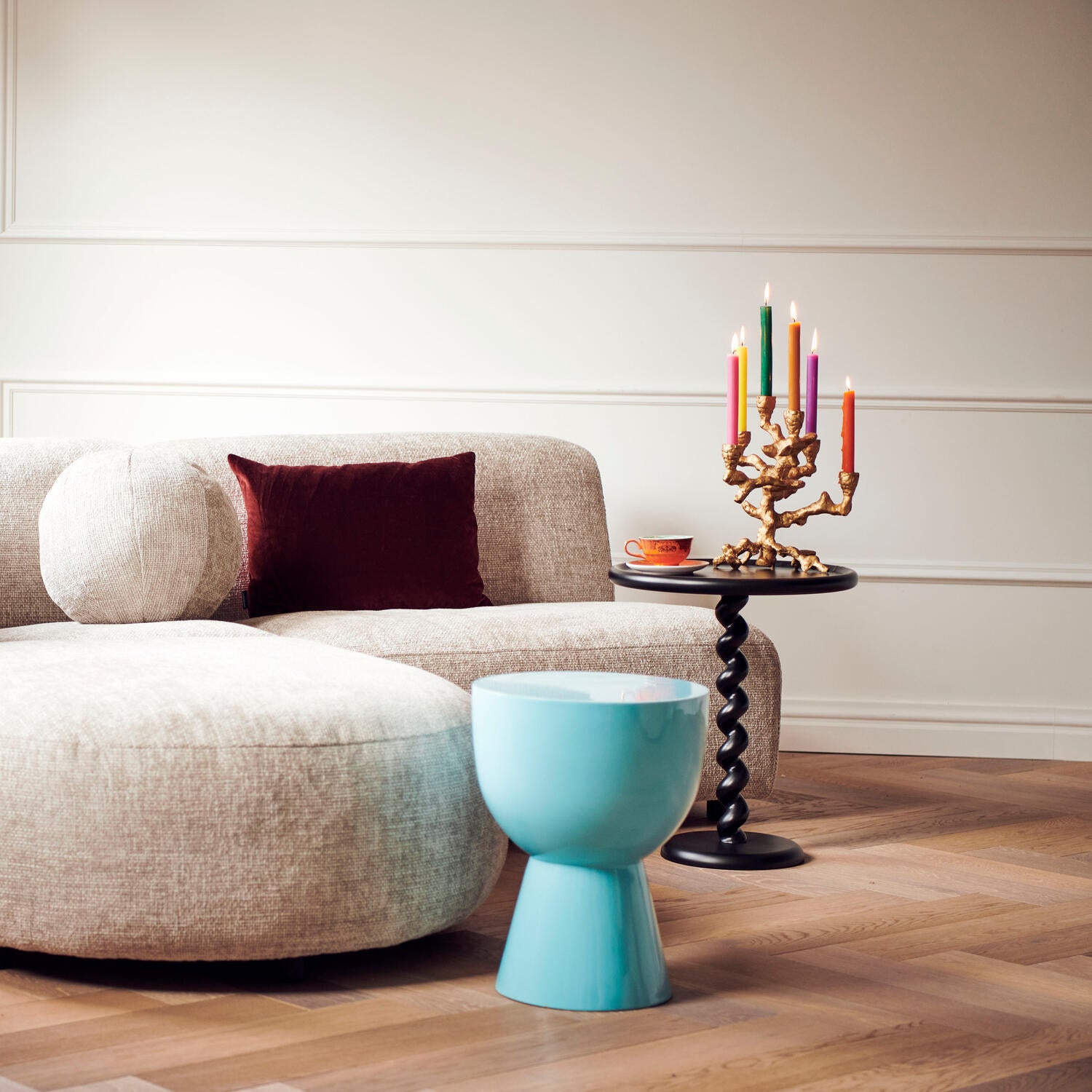 Apple Tree lysestage, S - guldfarvet