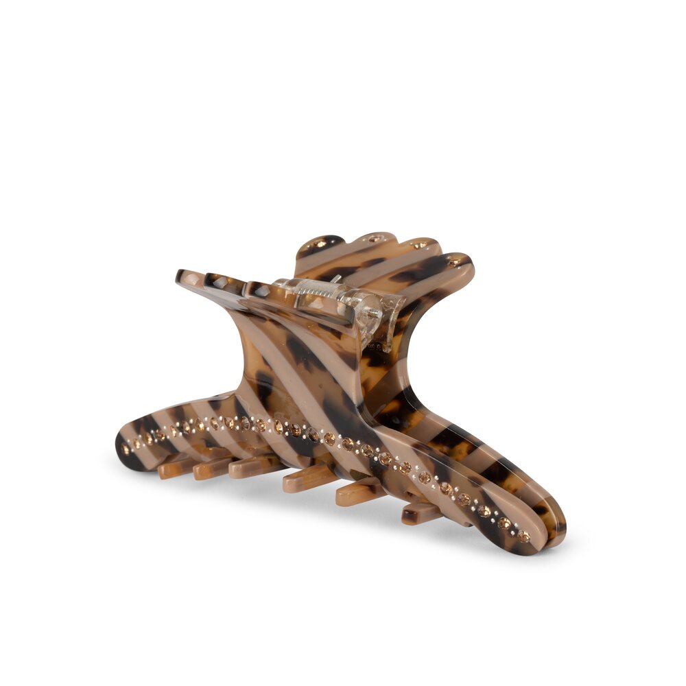 Helen Stripe Big hårklemme - Sand