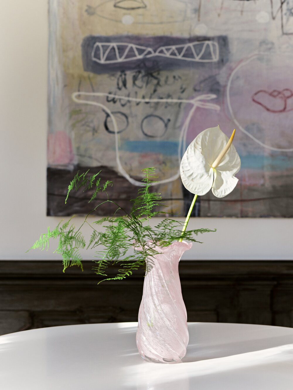 Tulip vase, Rose - H31 cm.
