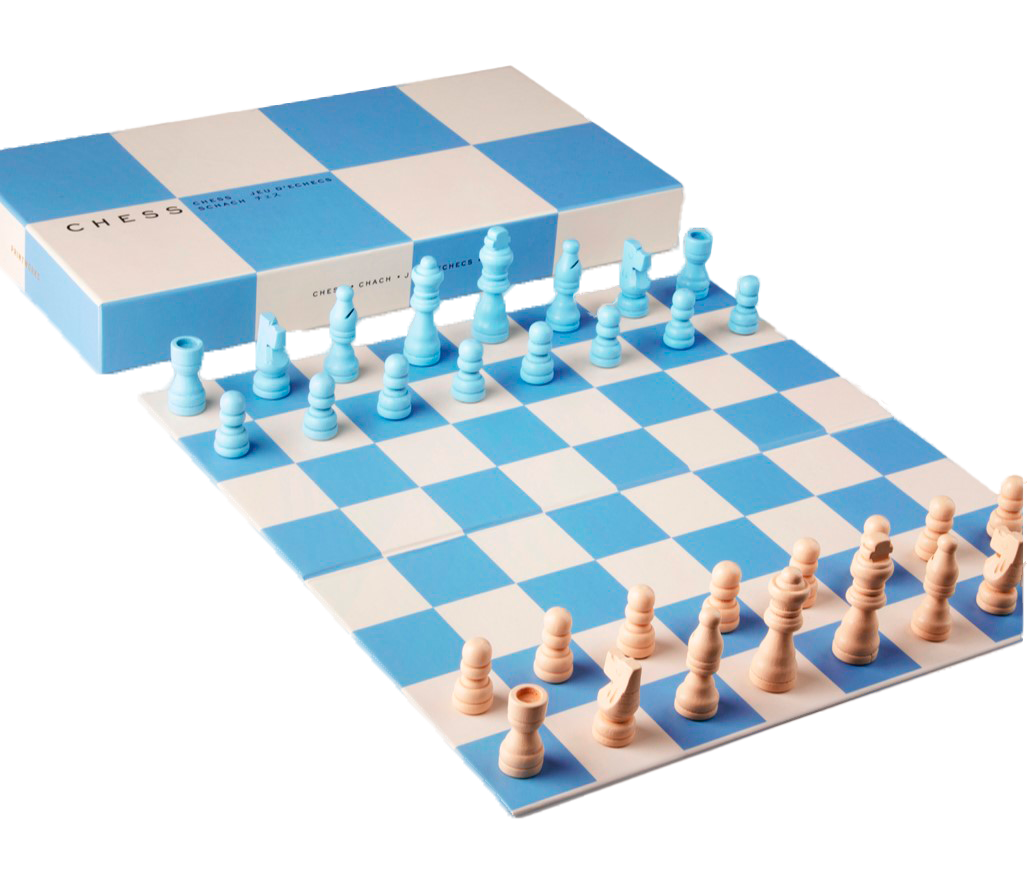 Printworks Chess, spil - blå, hvid - Bahne