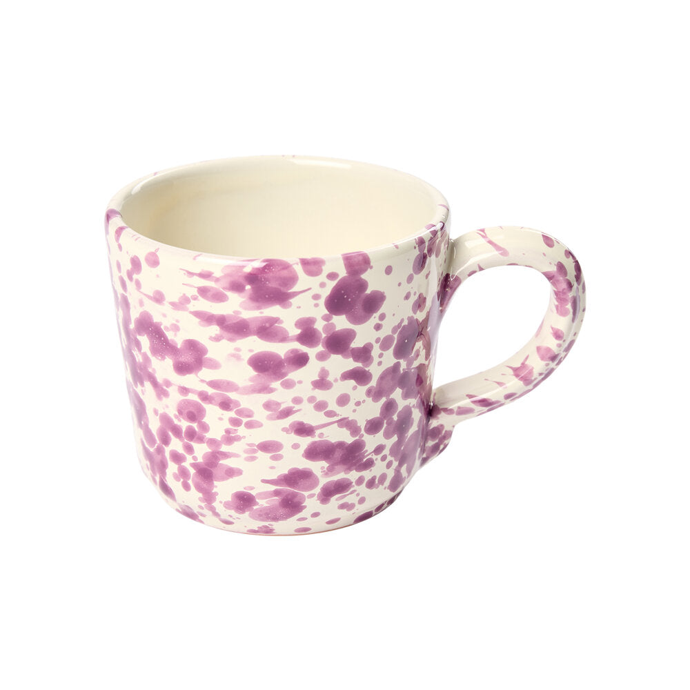 Splatter kop m. hank, Cream w. Purple - H7,5 cm.