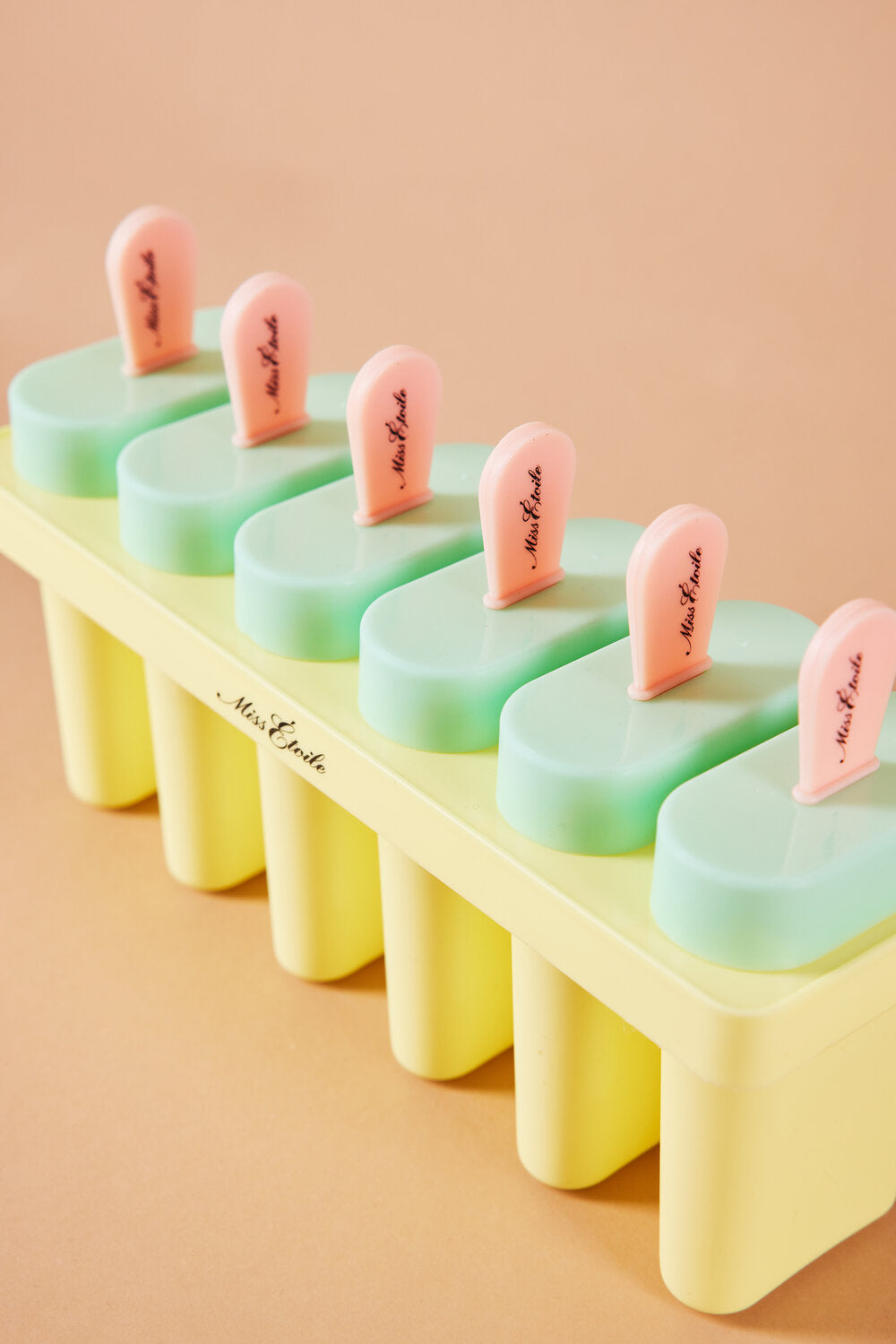 Ispindeform, 6 stk. - gul, grøn, rosa