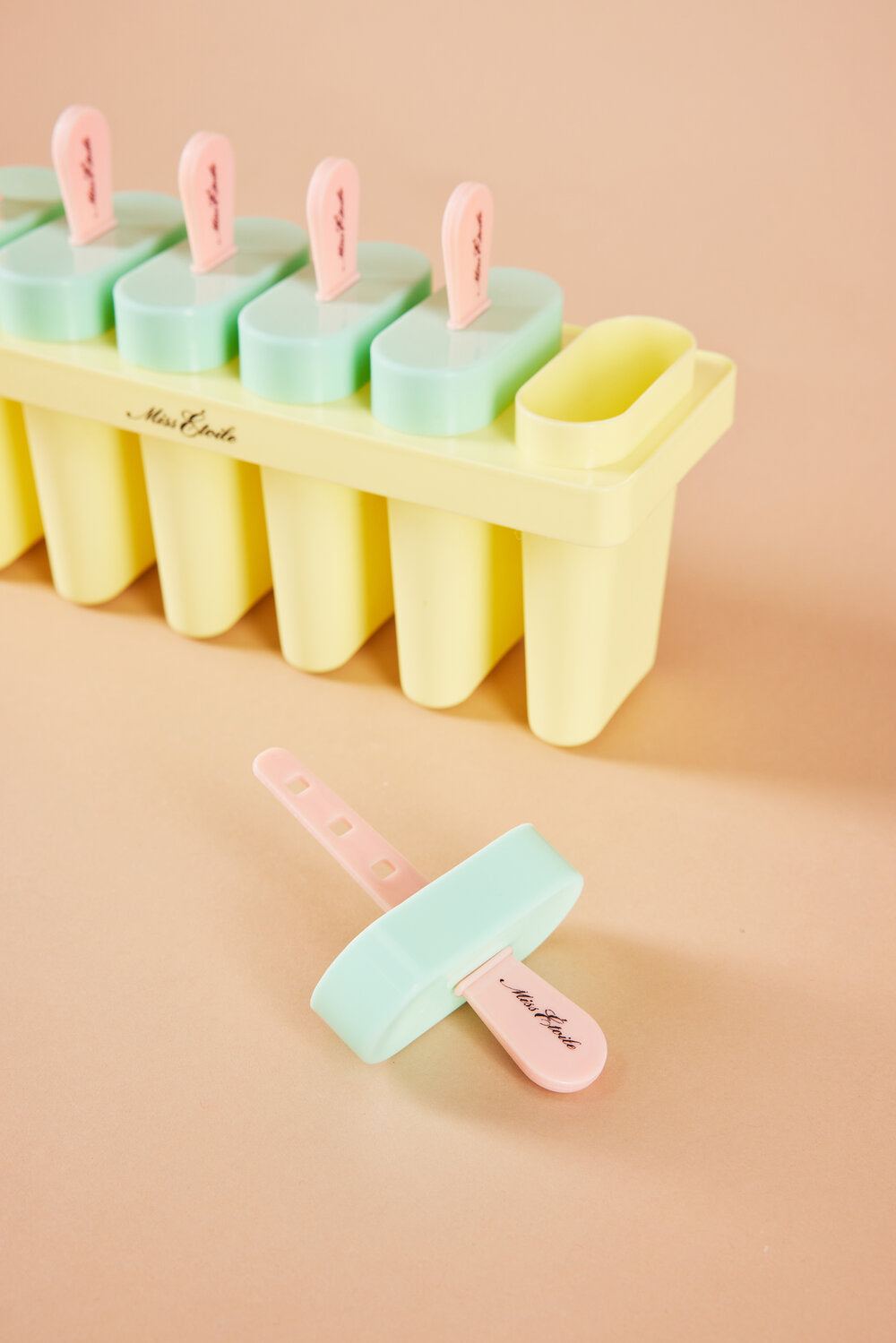 Ispindeform, 6 stk. - gul, grøn, rosa