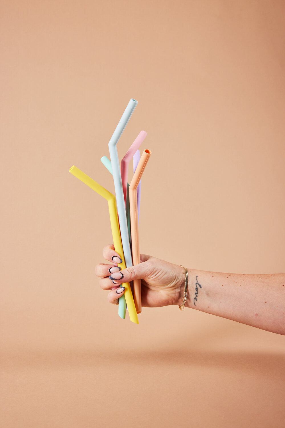 Silikone sugerør - 6 stk.