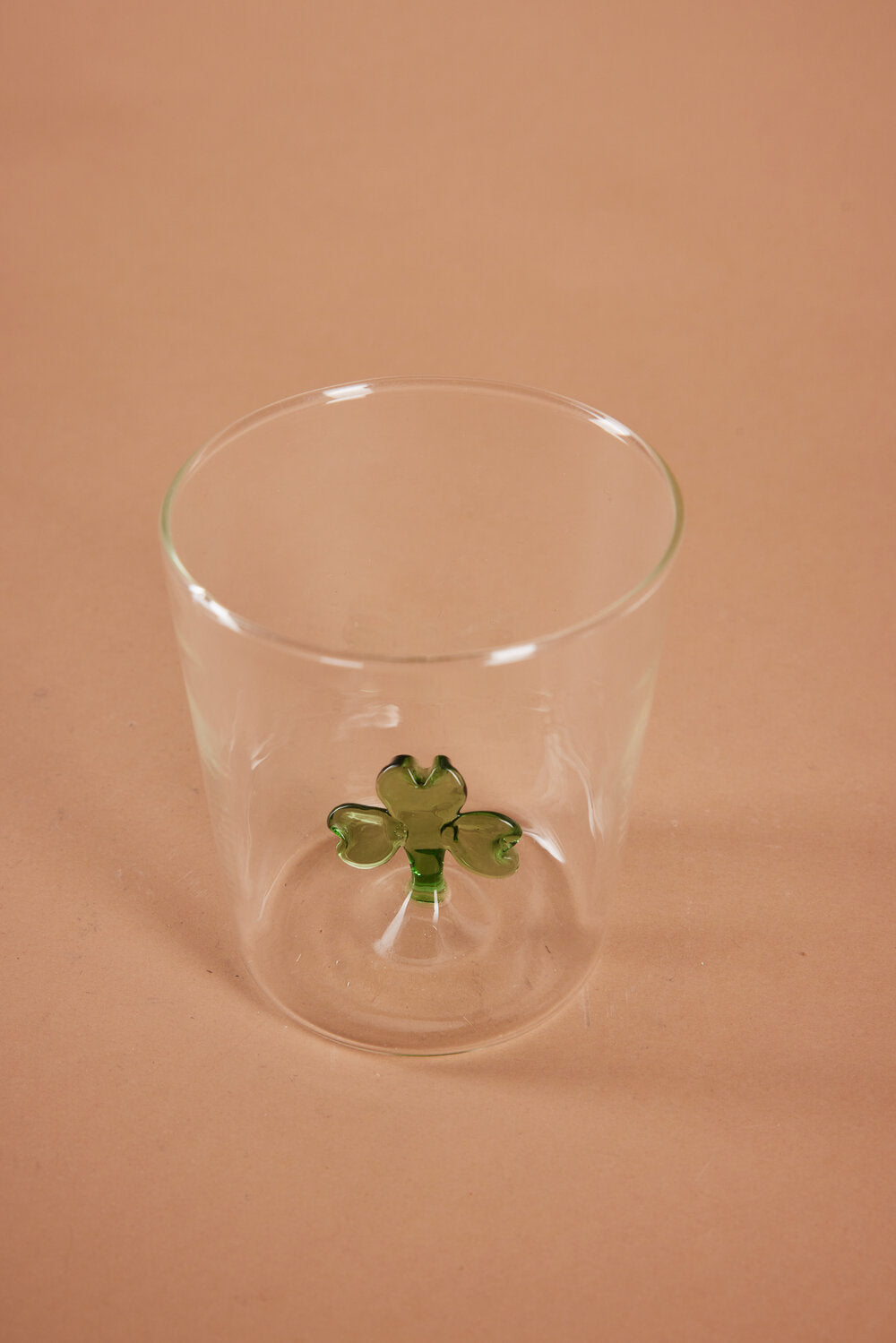 Tumbler vandglas med trekløver - Clear/Multiple