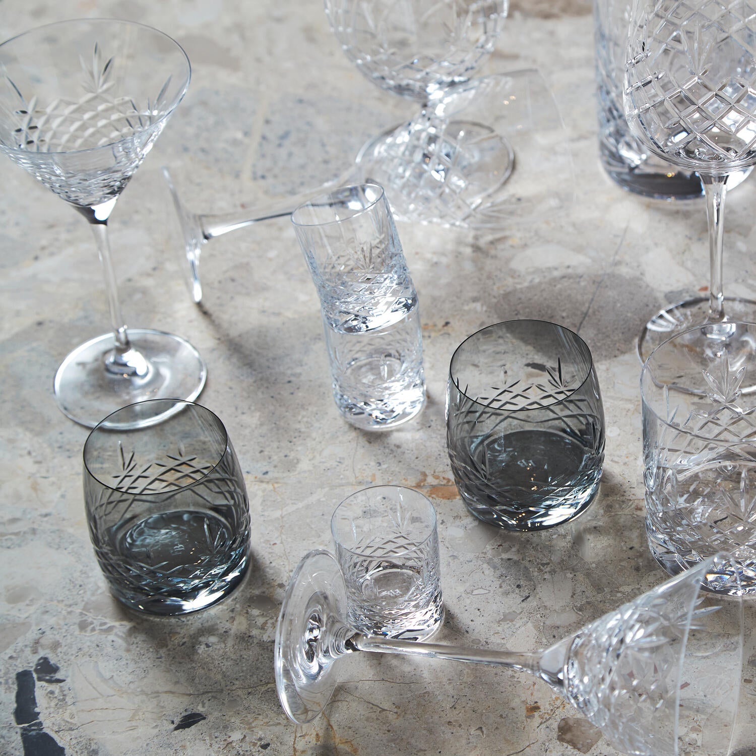 Frederik Bagger Crispy Dark Aqua vandglas, sort, 2 stk - 23 cl - Bahne