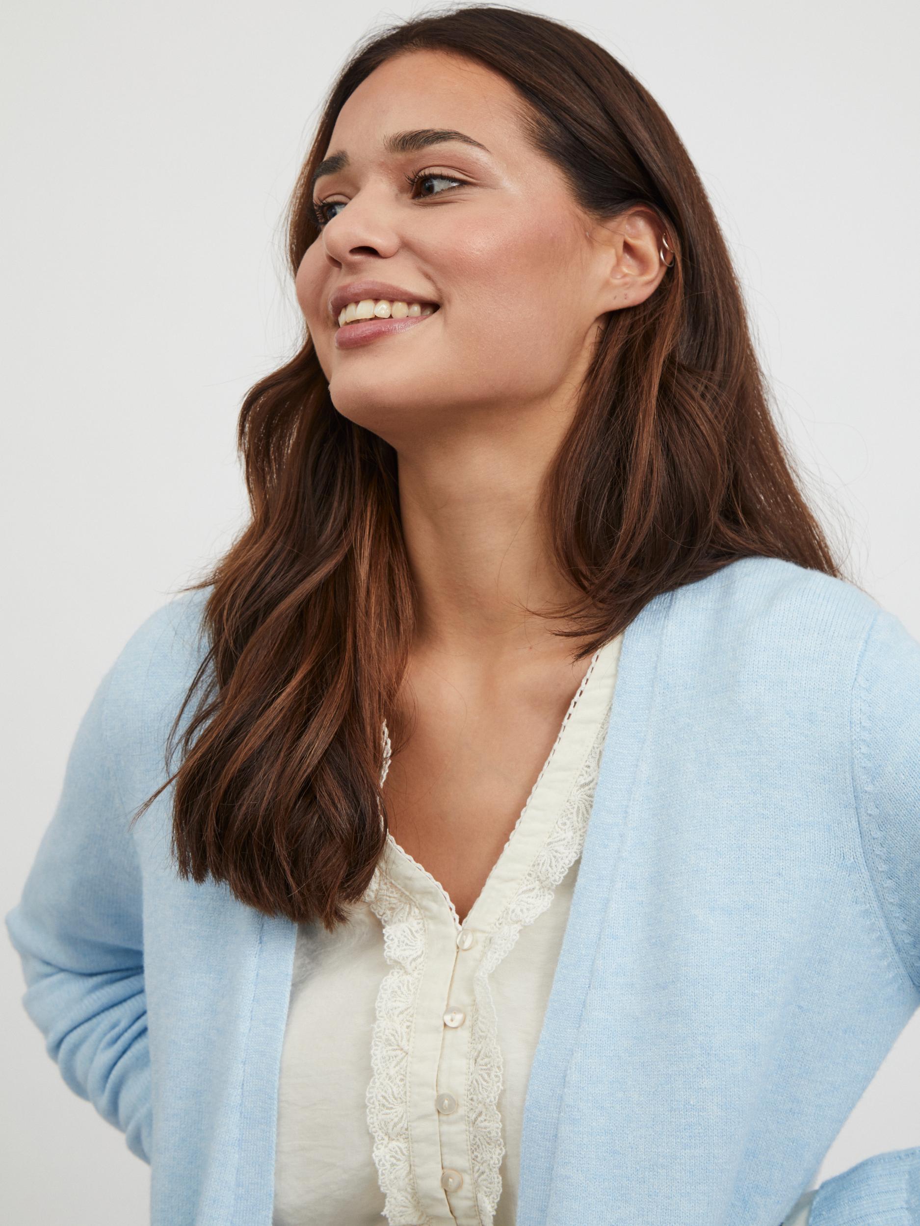 Viril Open Knit, cardigan - Kentucky Blue